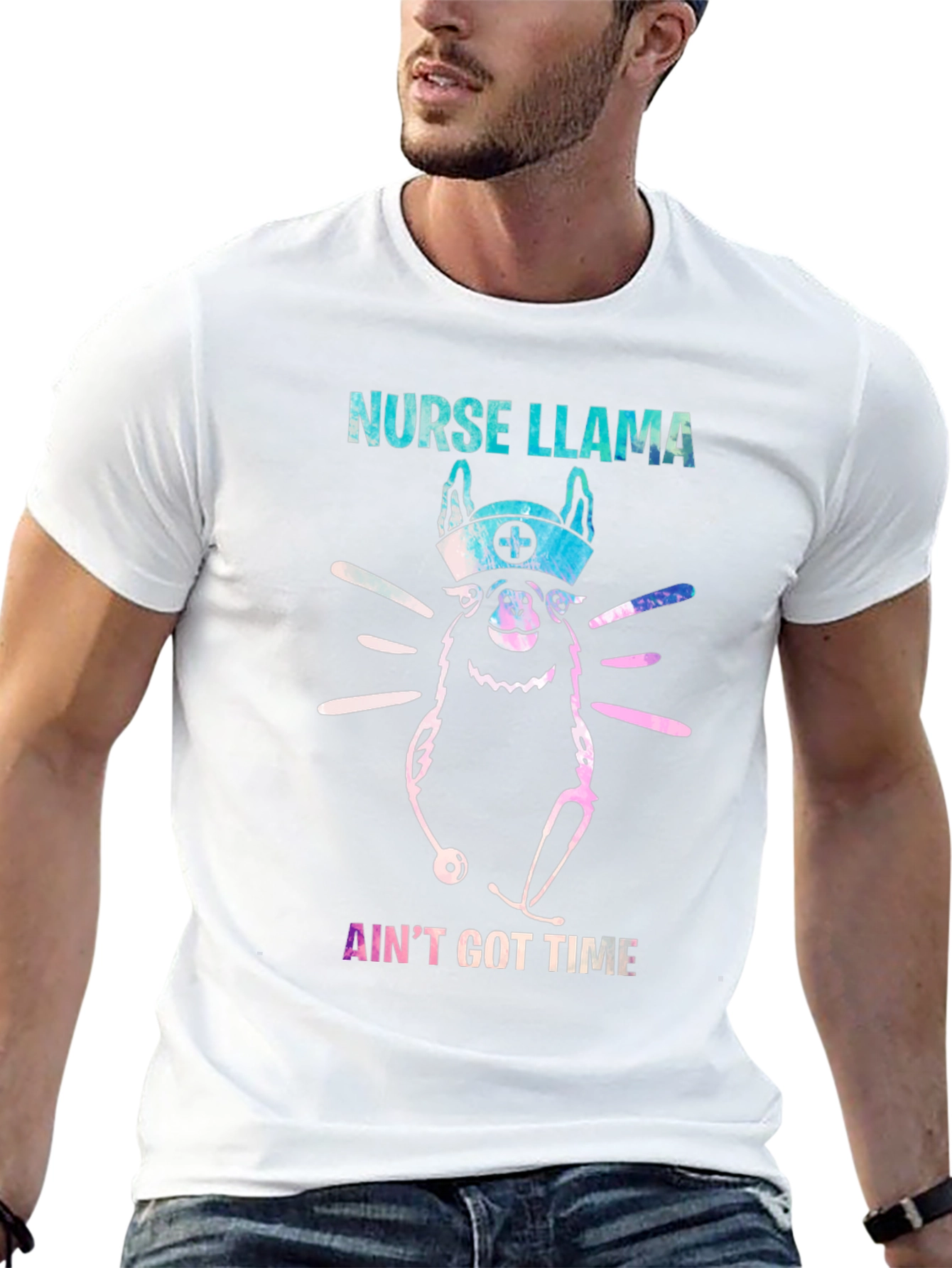 Black Nurse Llama T-Shirt - Ain't Got Time view 13