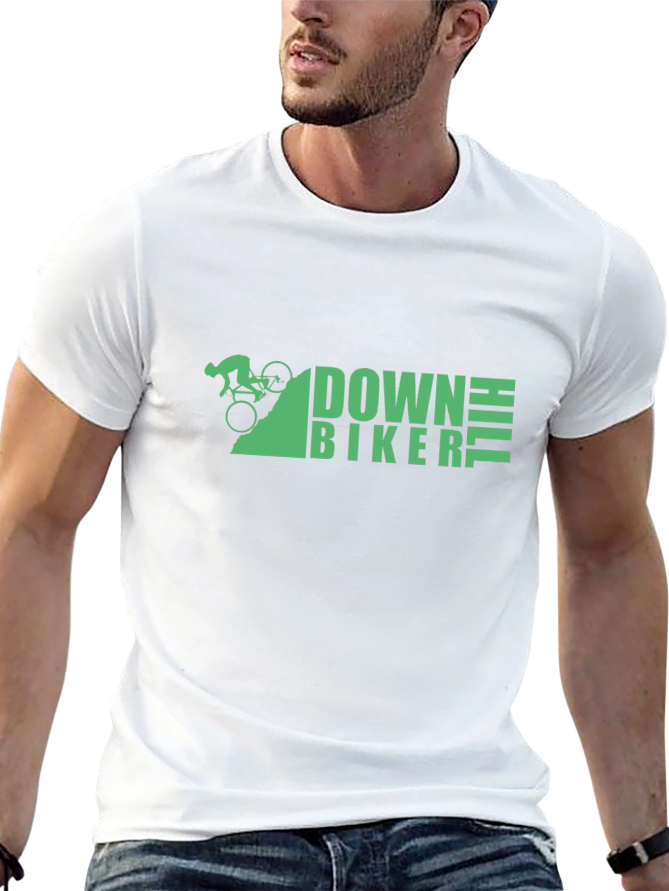 Black Downhill Biker Graphic T-Shirt view 13