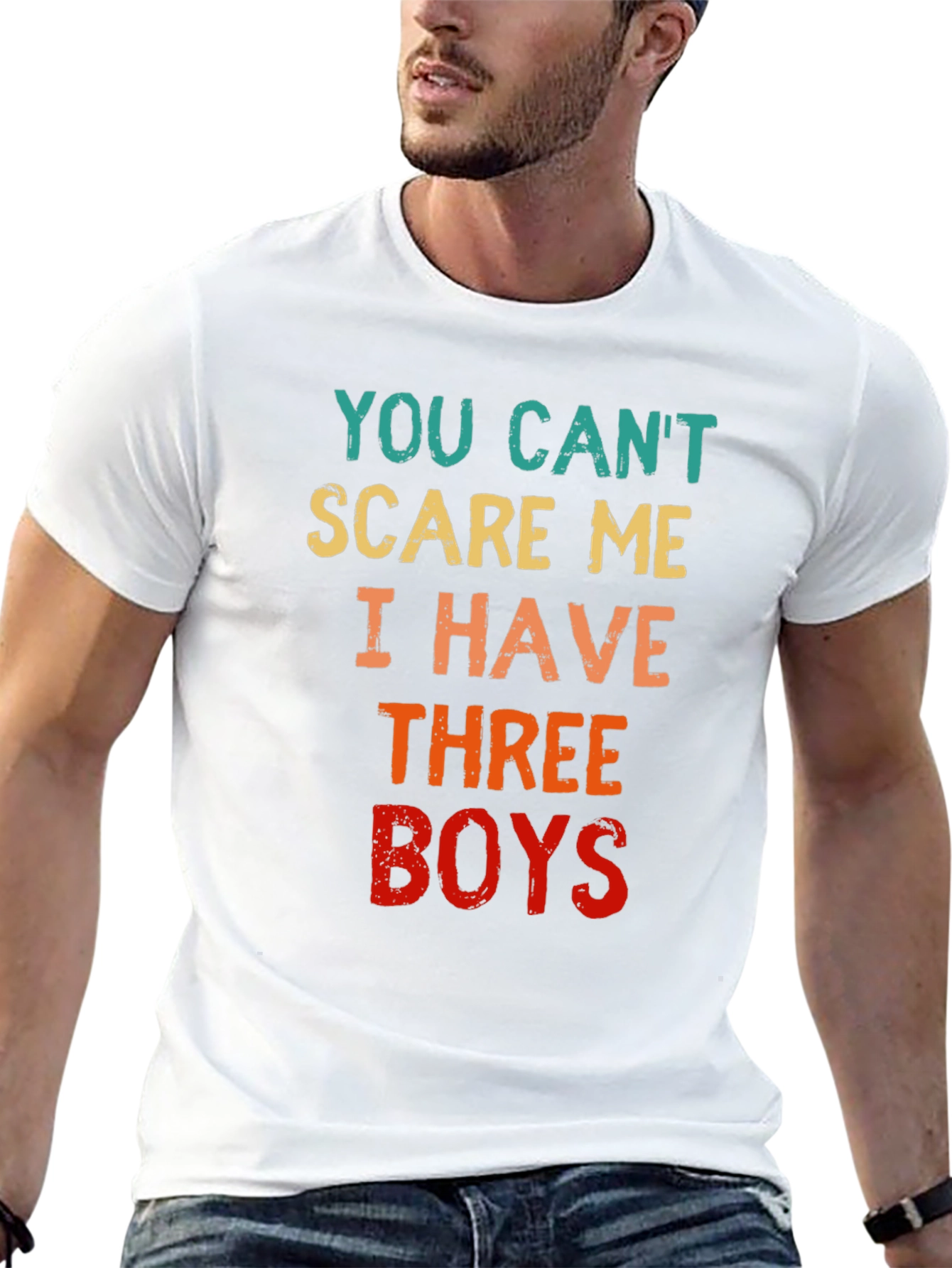 Black You Can't Scare Me I Have Three Boys T-Shirt view 13