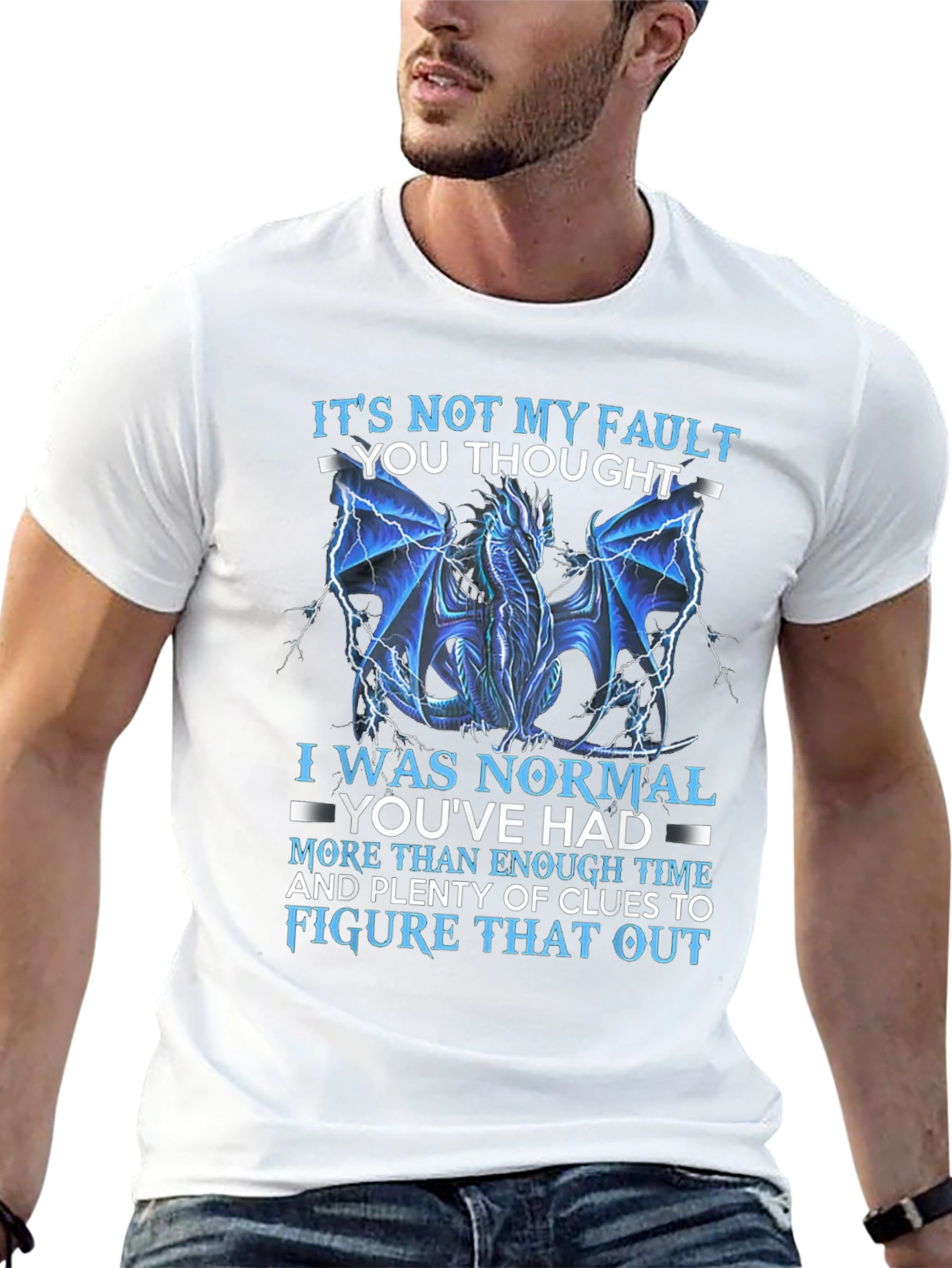Black Dragon Graphic Tee - "It's Not My Fault" T-Shirt view 13