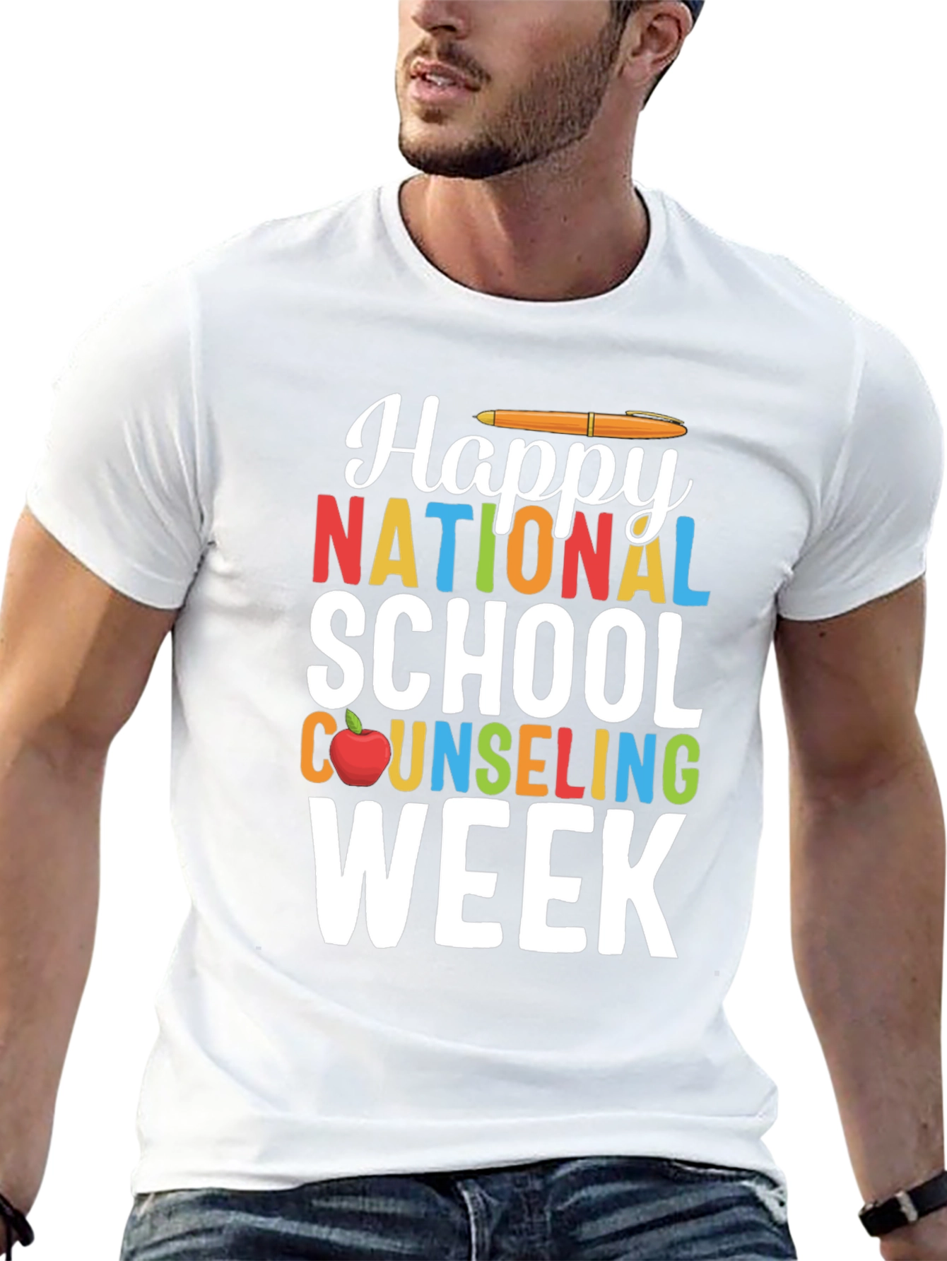 Black Happy National School Counseling Week T-Shirt view 13