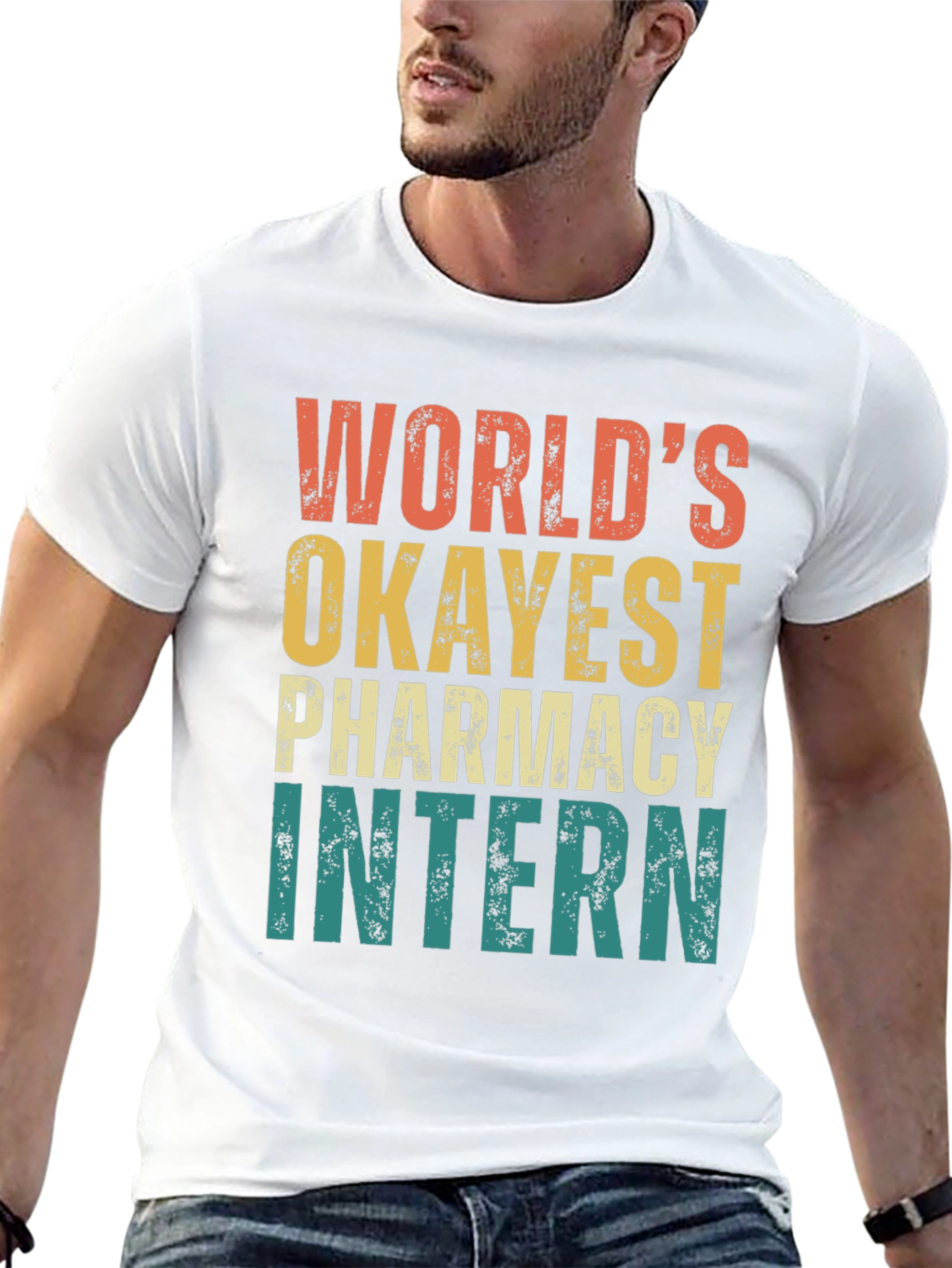 Okayest Pharmacy Intern T-Shirt - Retro Design - 13