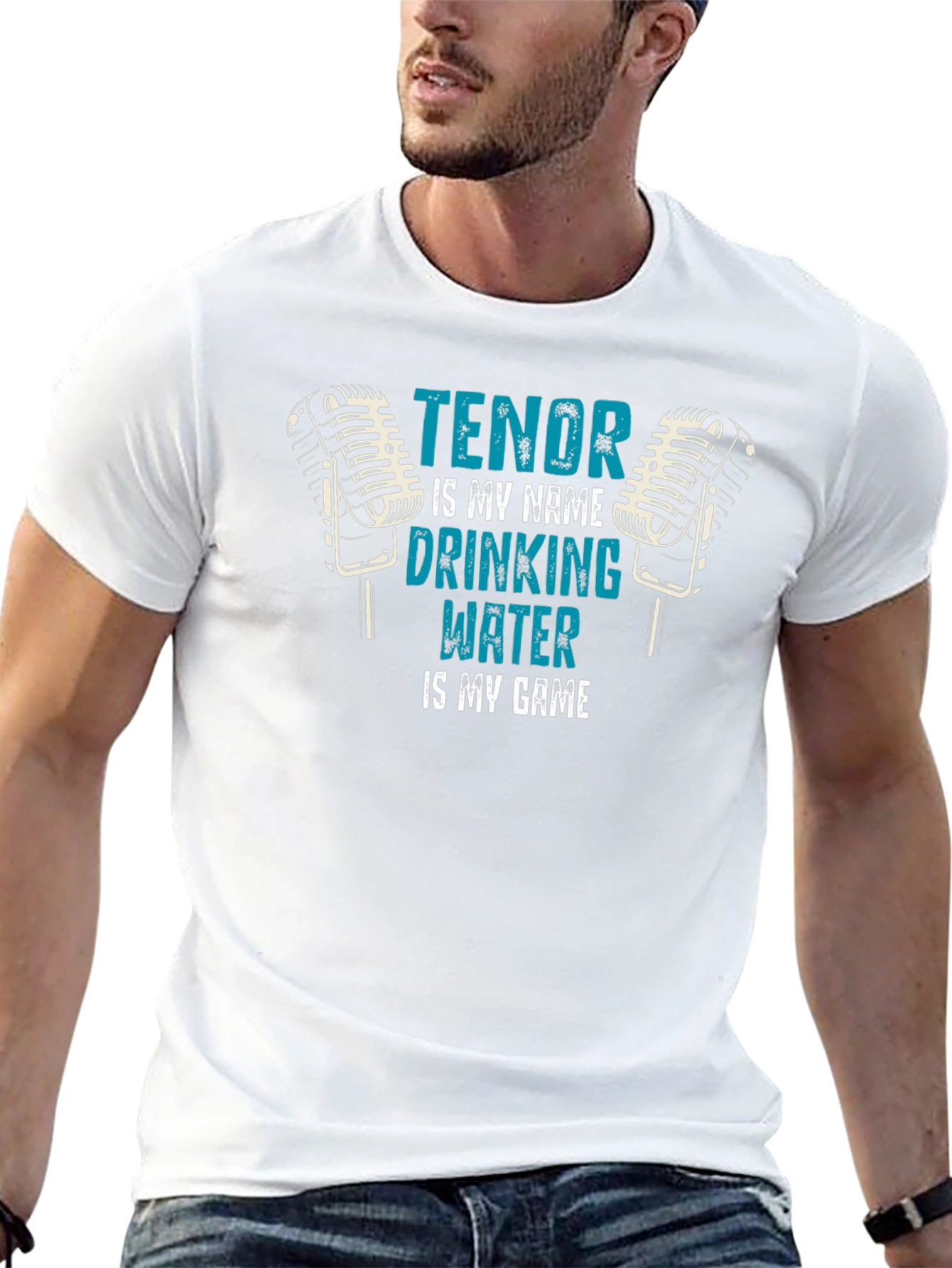 Black Tenor Singer Water Drinking T-Shirt view 13