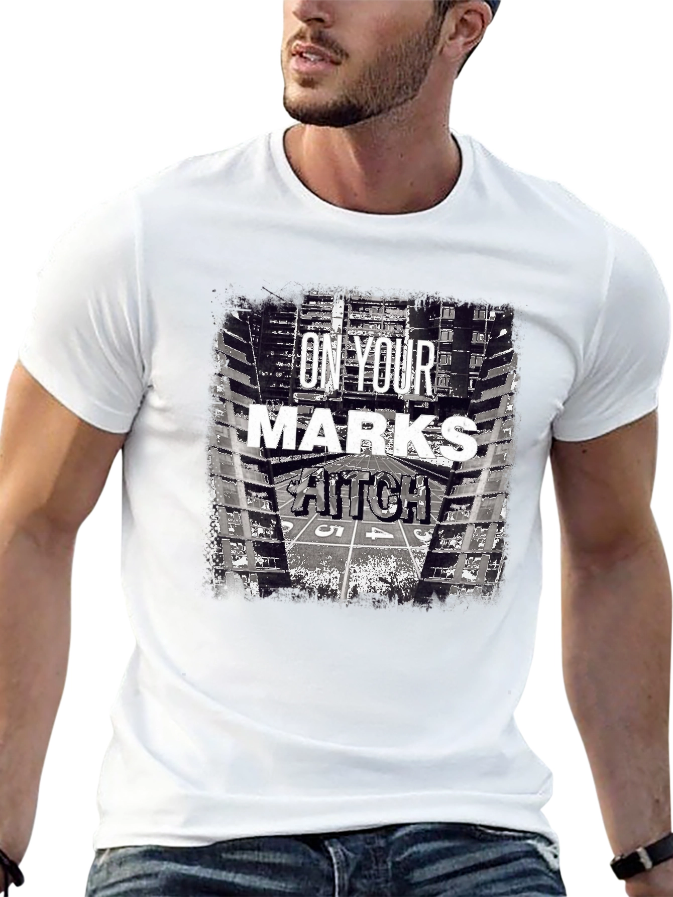 Black On Your Marks Aitch Graphic T-Shirt - Black view 13