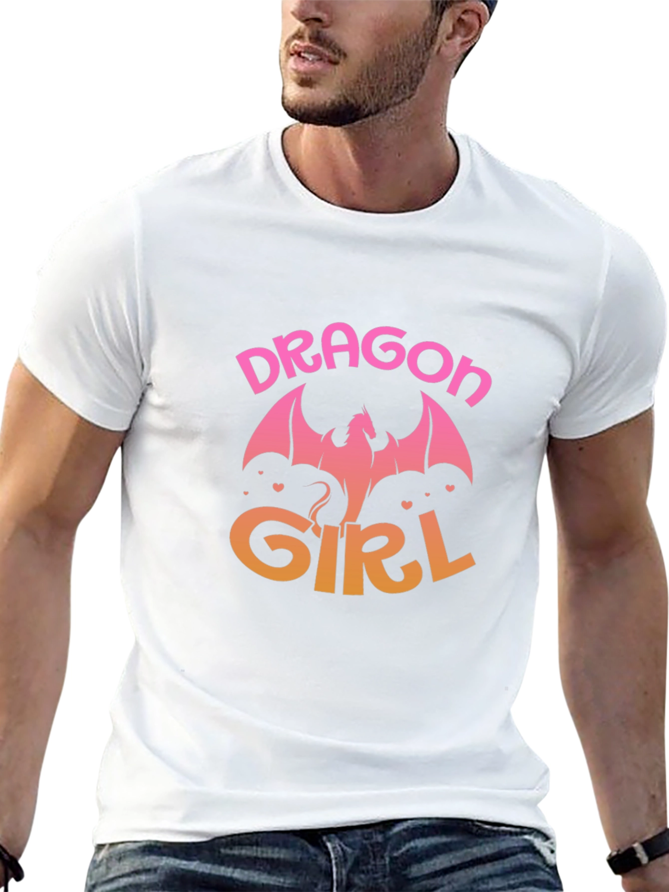 Black Dragon Girl Graphic Print Black T-Shirt view 13