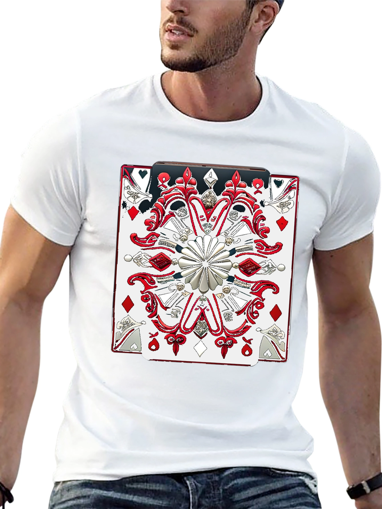 Black Playing Card Graphic Tee - Bold & Unique Design view 13
