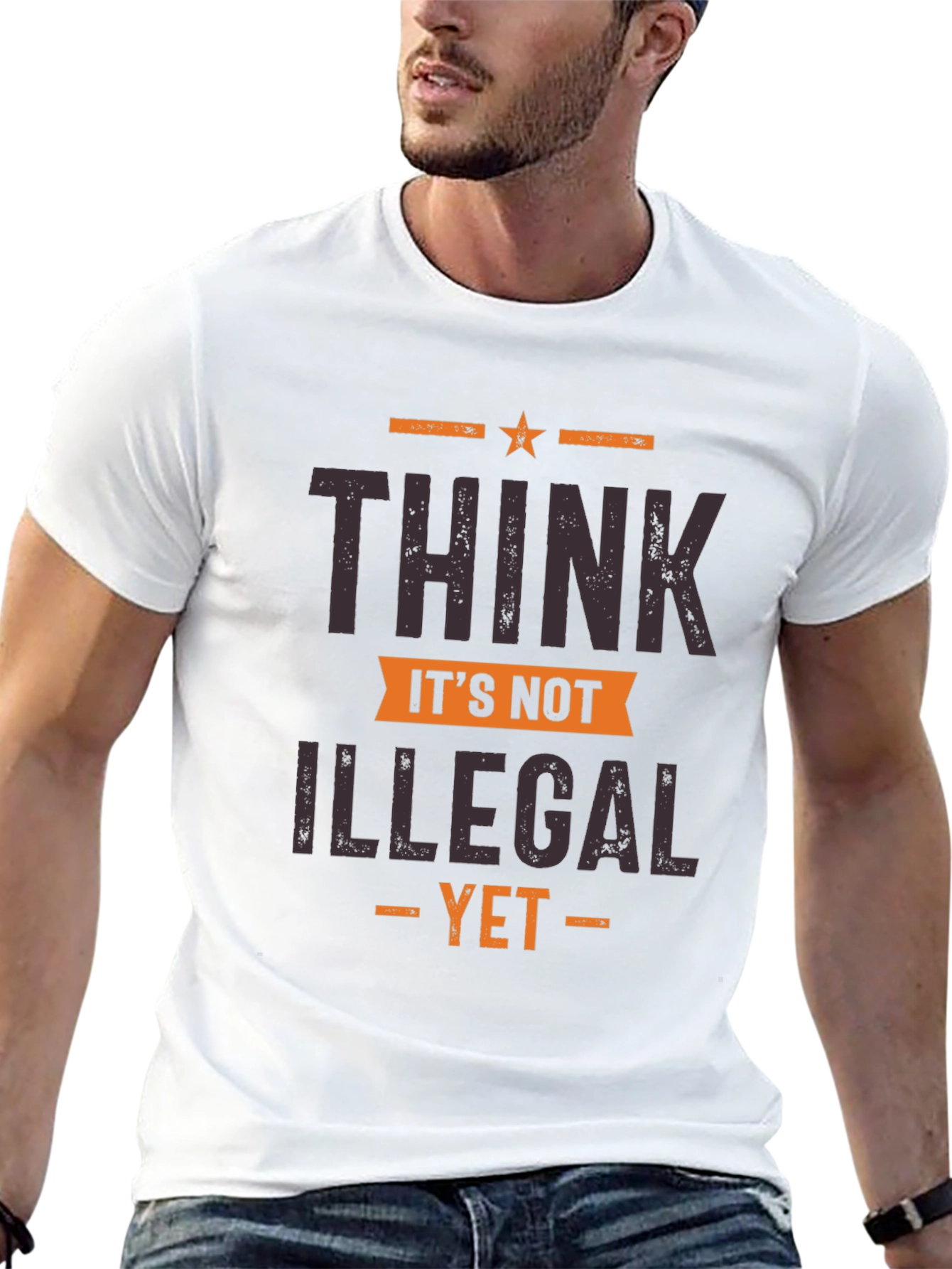 Black Think It's Not Illegal Yet Graphic Tee view 13