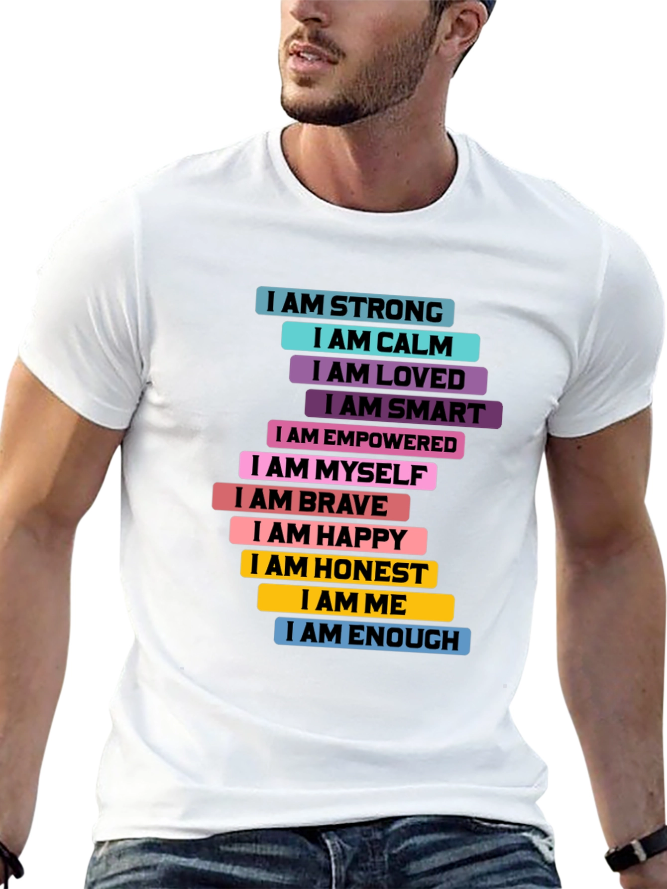 Black Inspirational "I AM" T-Shirt - Positive Affirmations view 13