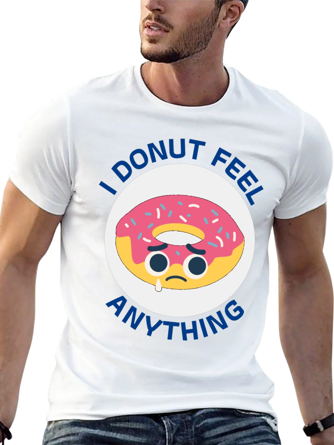 Black I Donut Feel Anything Funny T-Shirt view 13