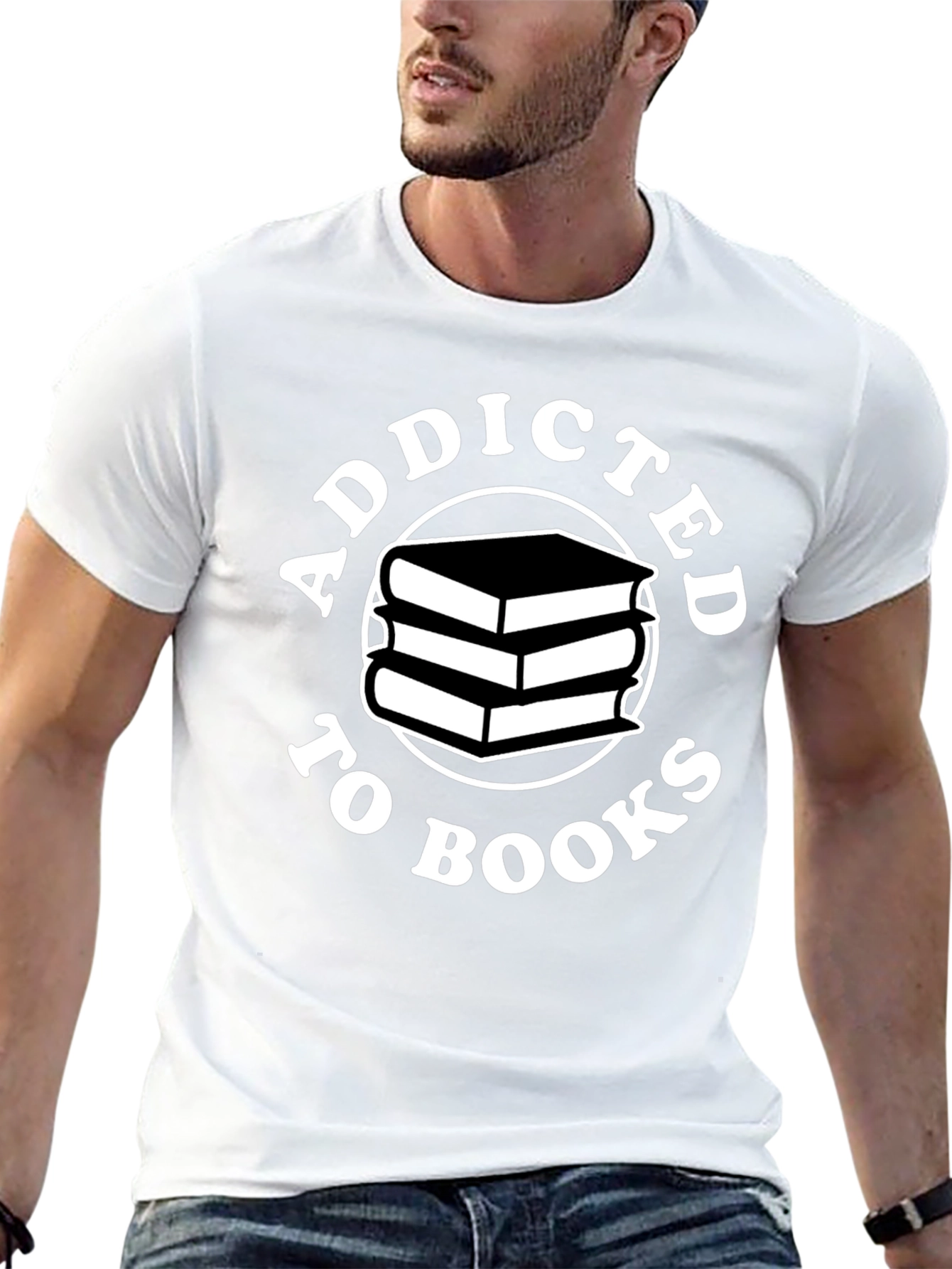 Black Addicted to Books T-Shirt view 13