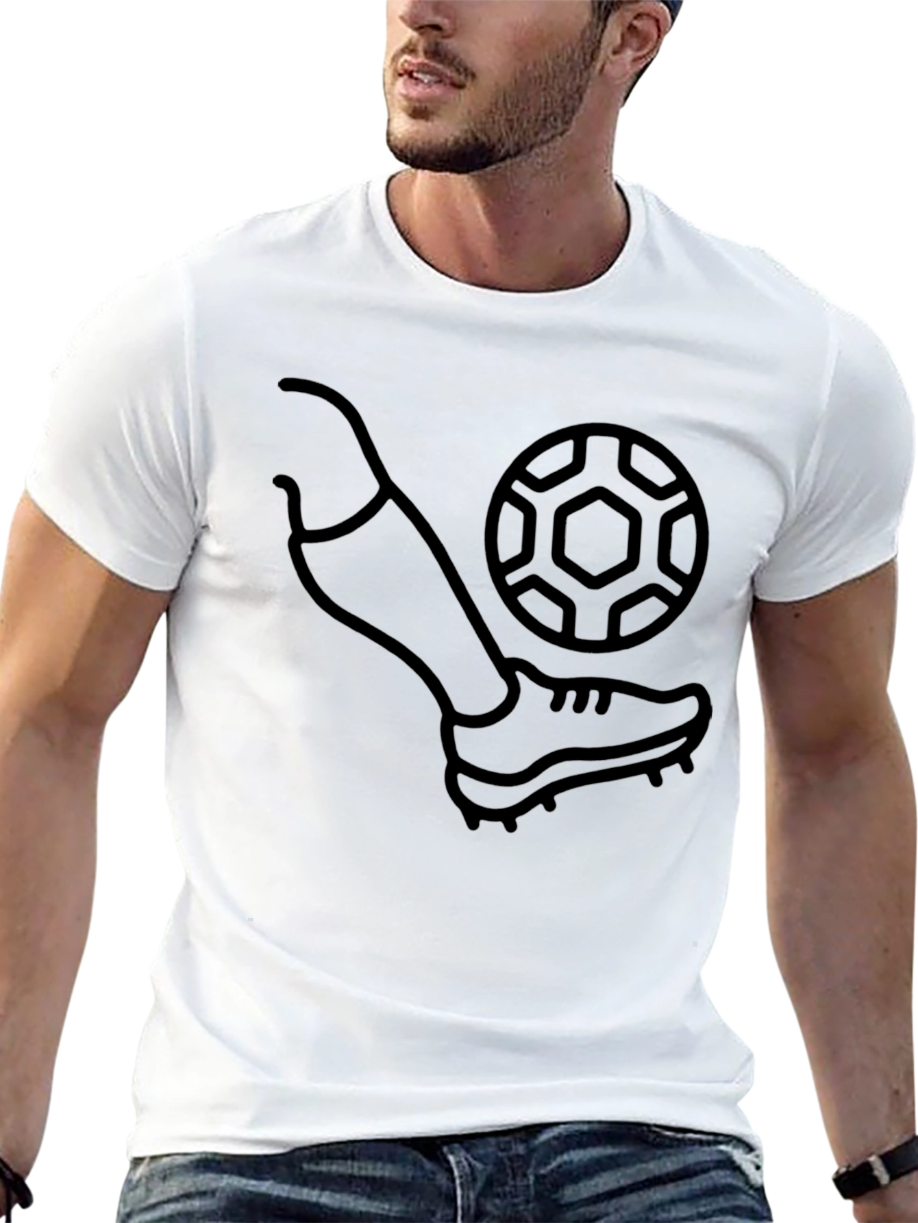 Black Soccer Kick Graphic T-Shirt - Black view 13