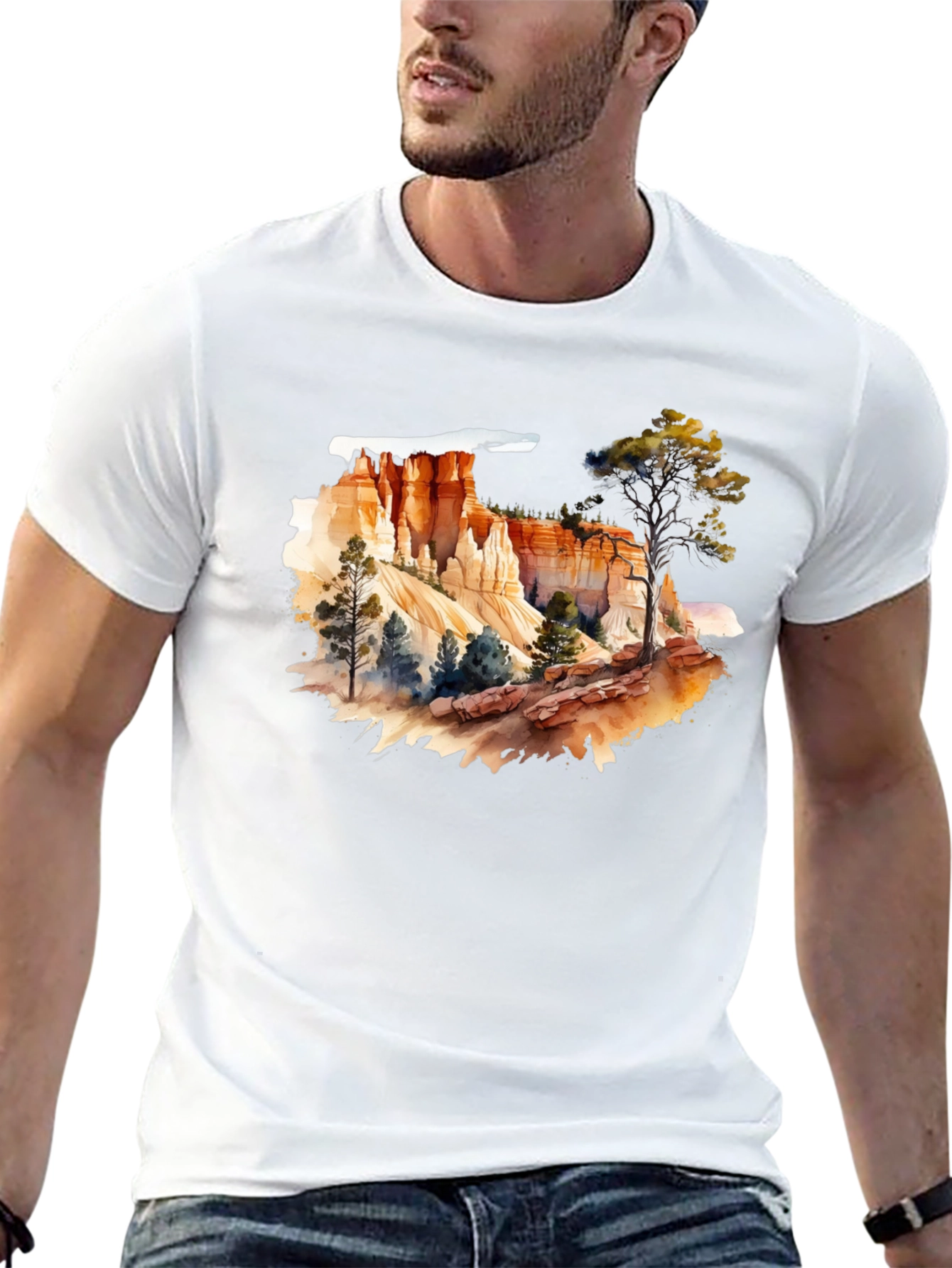 Black Bryce Canyon Watercolor Graphic Tee - Black view 13