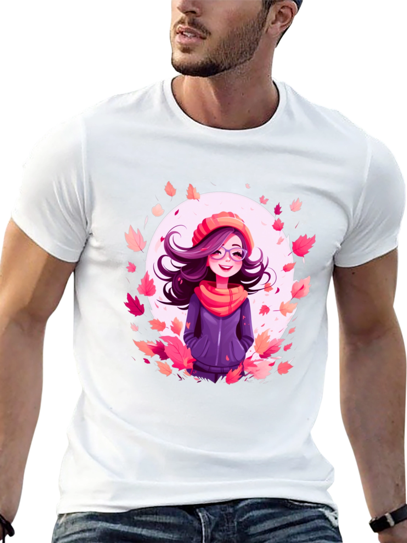 Autumn Girl Graphic Tee - Black T-Shirt - 13