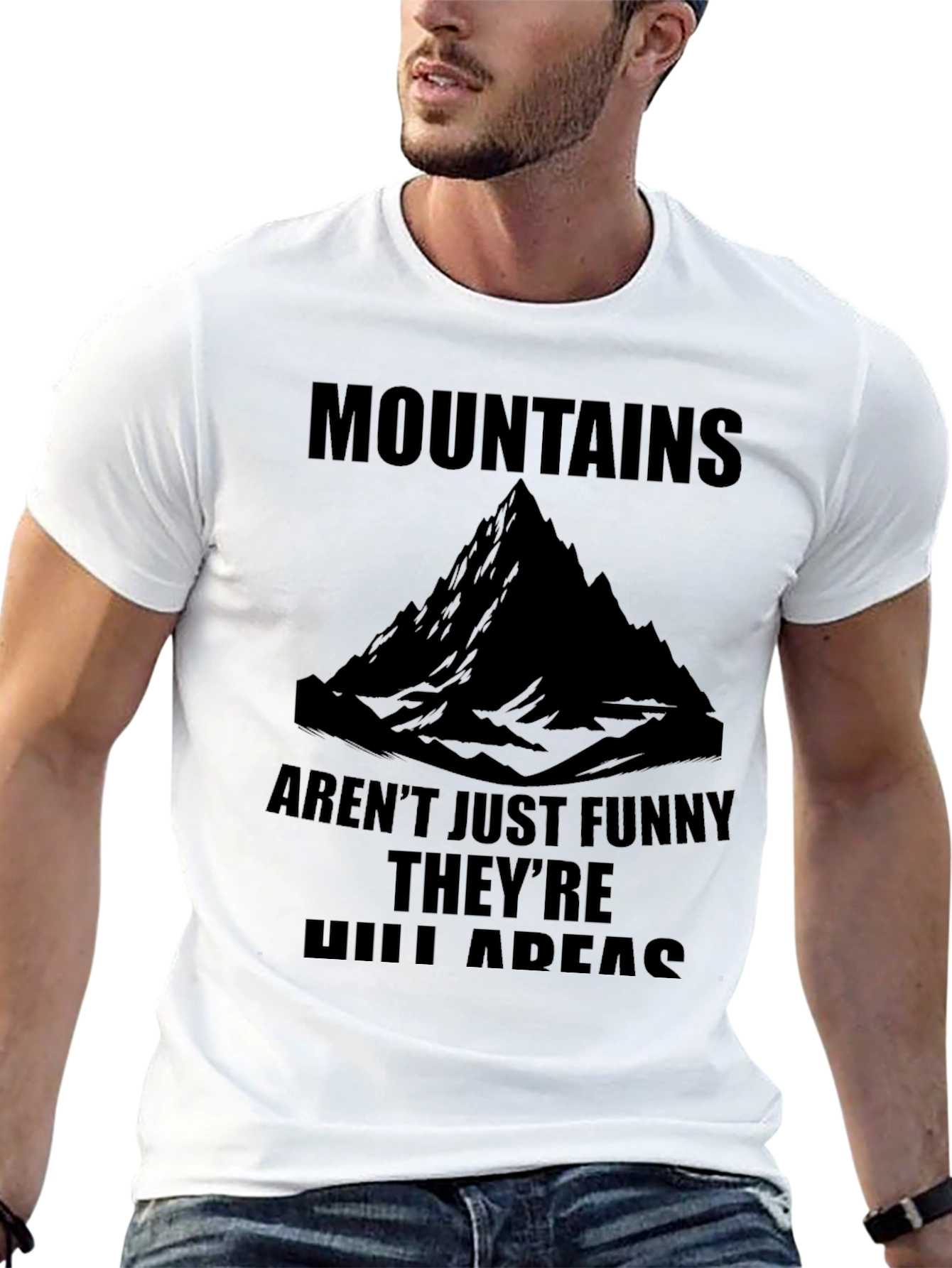 Black Funny Mountains T-Shirt - Hilarious Outdoors Graphic Tee view 13