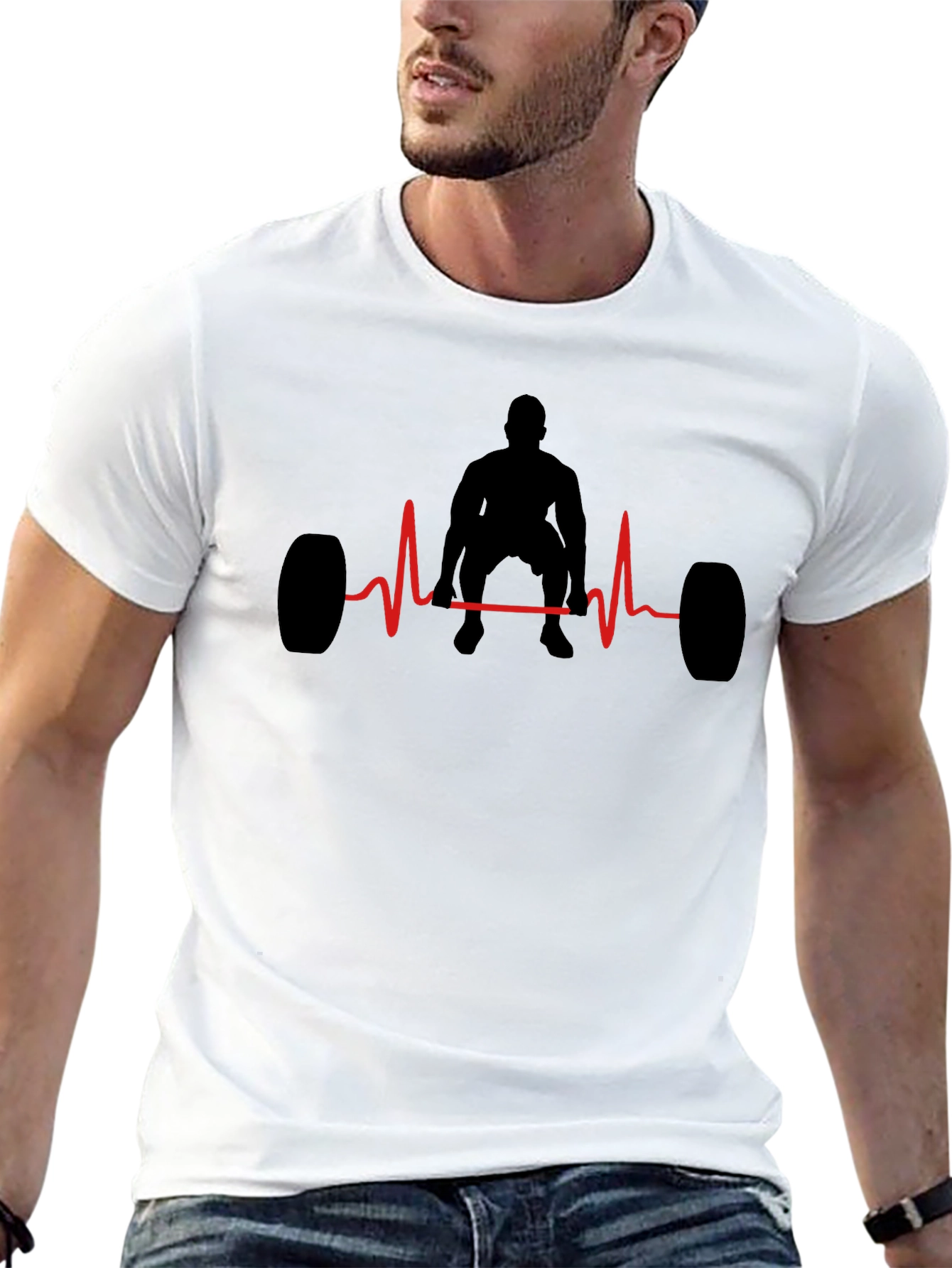 Black Workout Heartbeat T-Shirt view 13