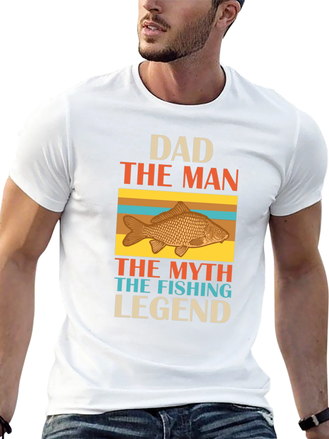 Black Dad Fishing Legend Graphic T-Shirt view 13