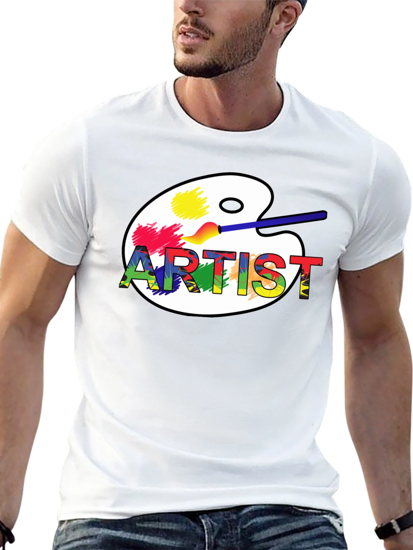Black Artist Palette Graphic T-Shirt - Black view 13