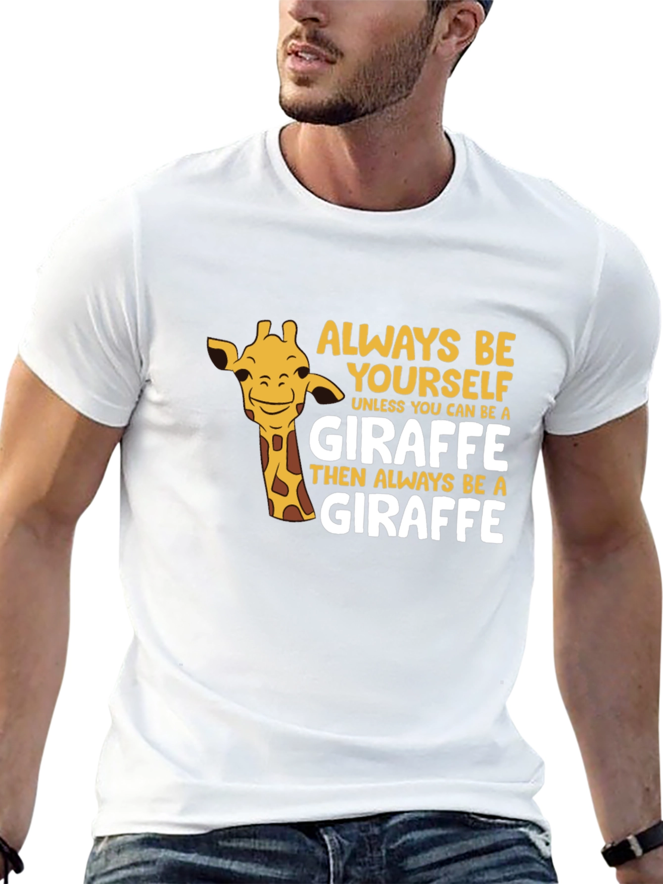 Black Always Be Yourself Giraffe T-Shirt - Funny Animal Tee view 13