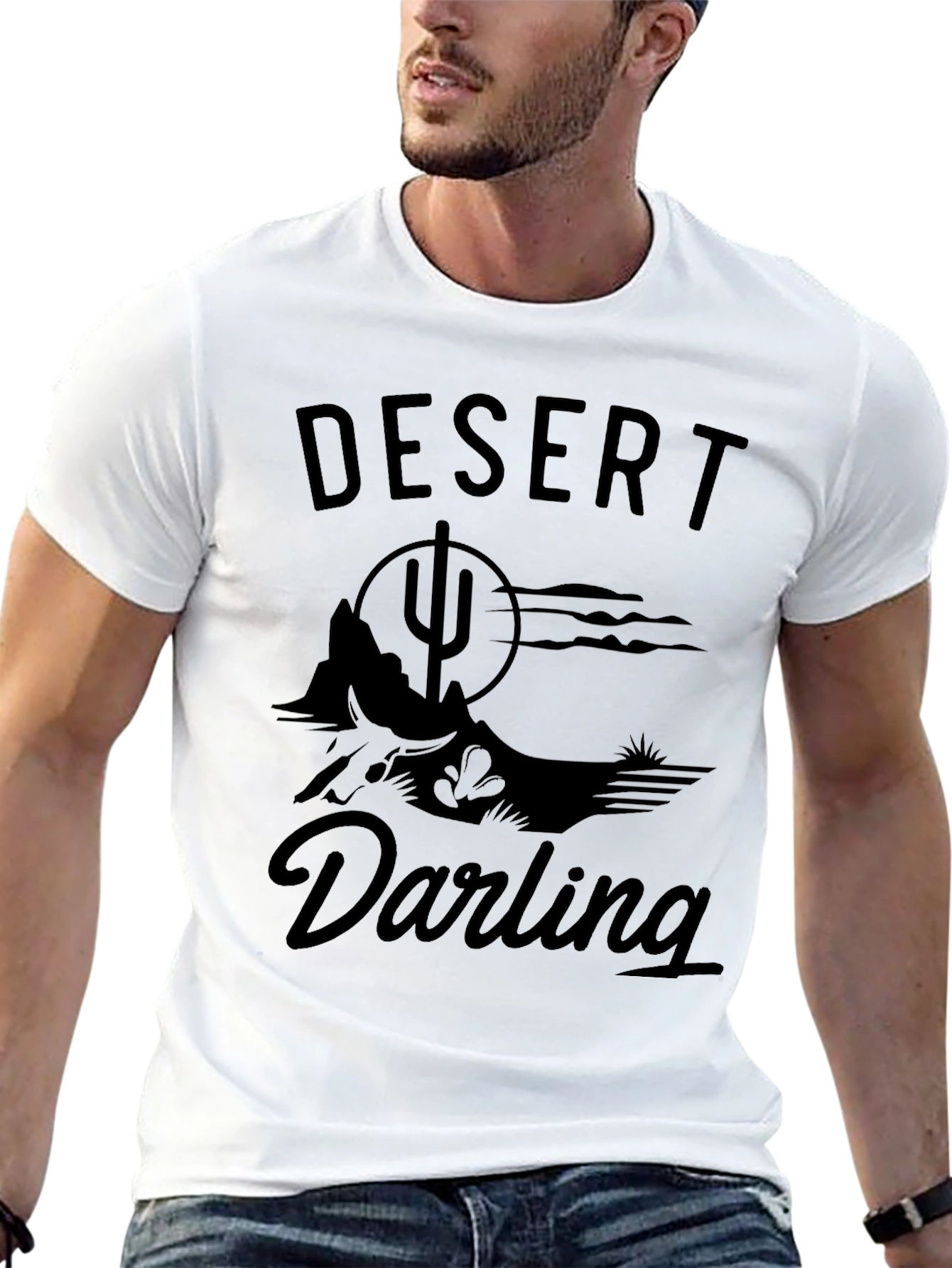 Black Desert Darling Graphic T-Shirt - Black Cotton Tee view 13