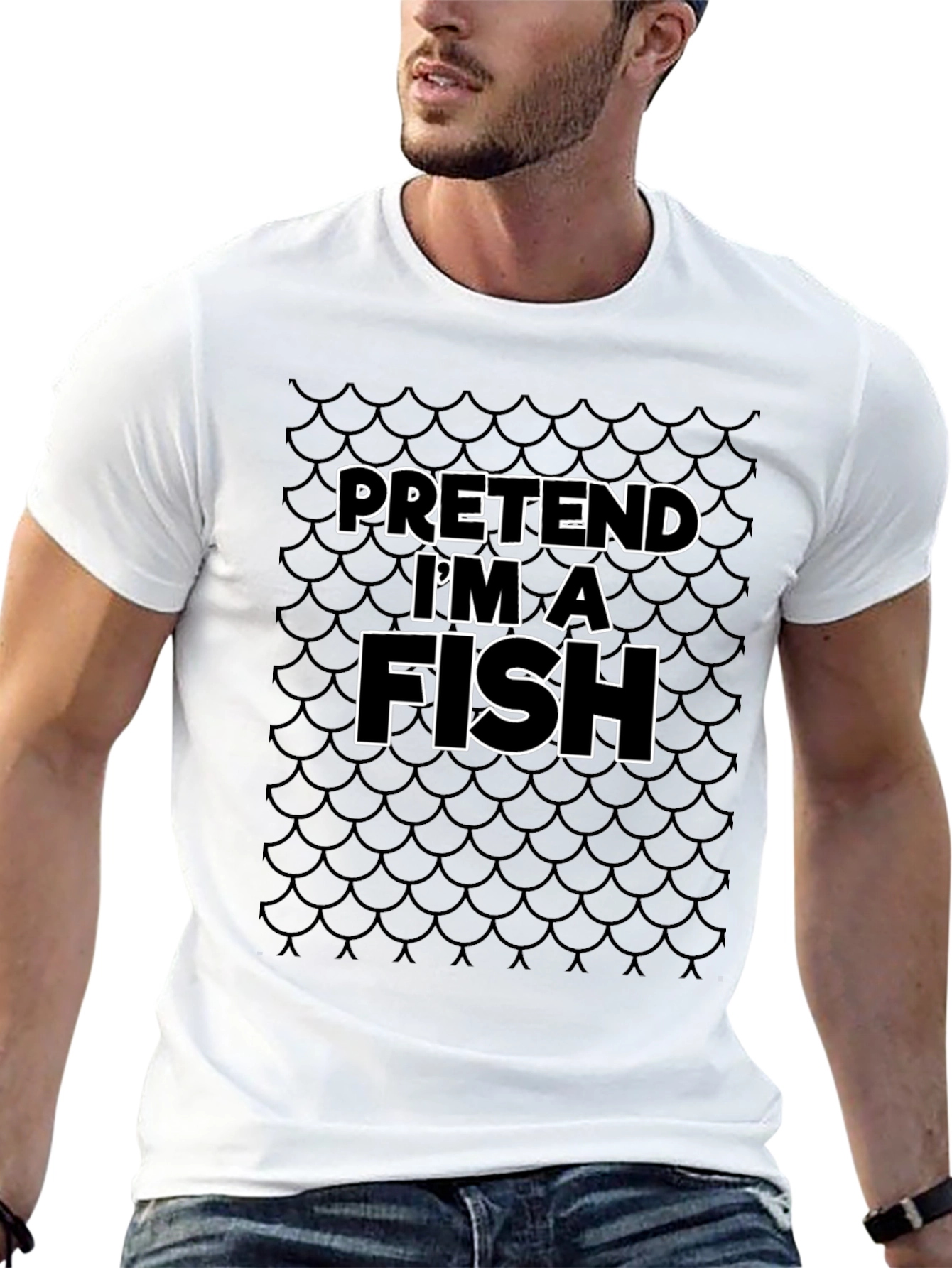 Black Pretend I'm A Fish Black T-Shirt view 13