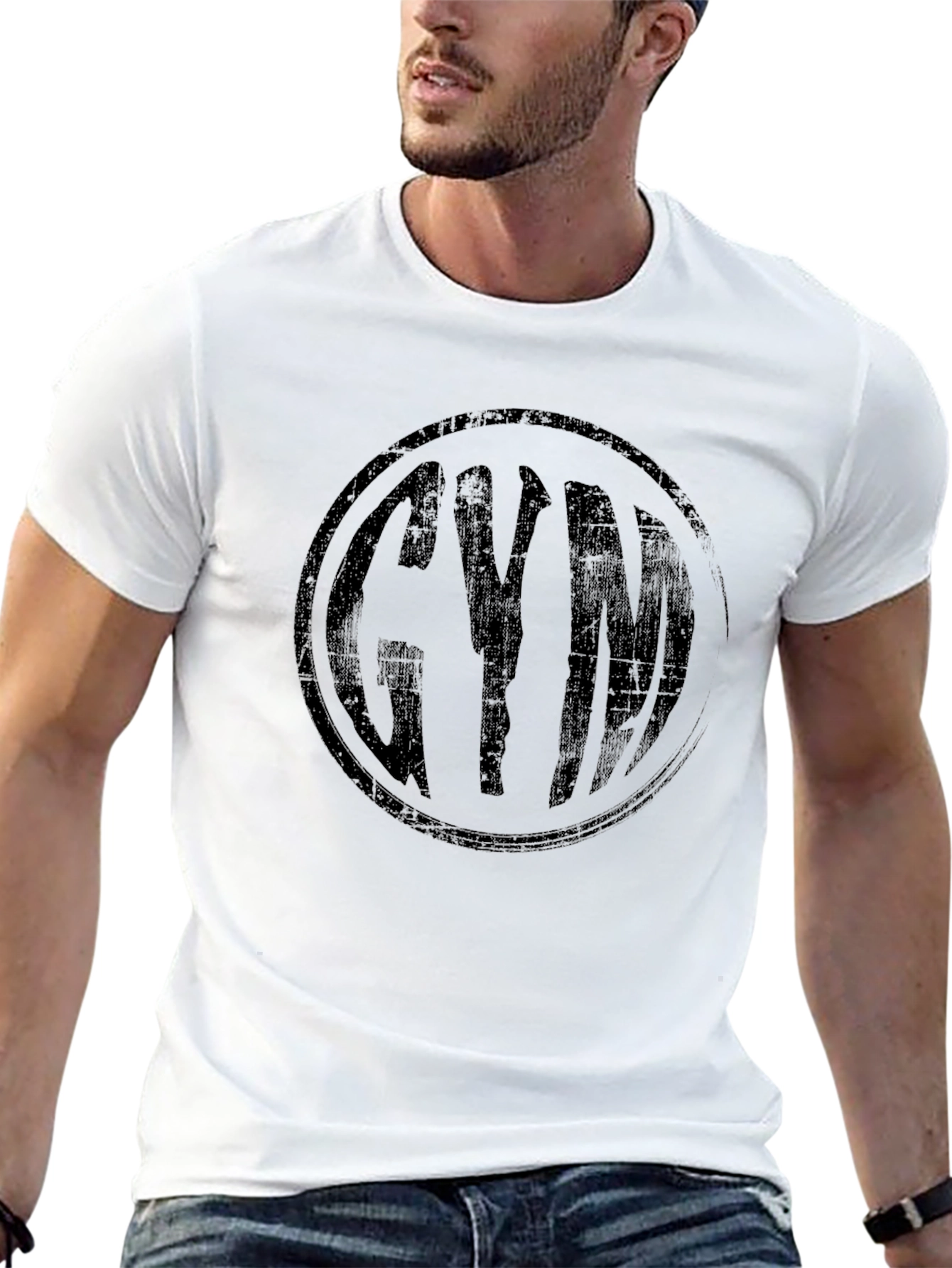 Black Men's Black Gym Graphic T-Shirt view 13
