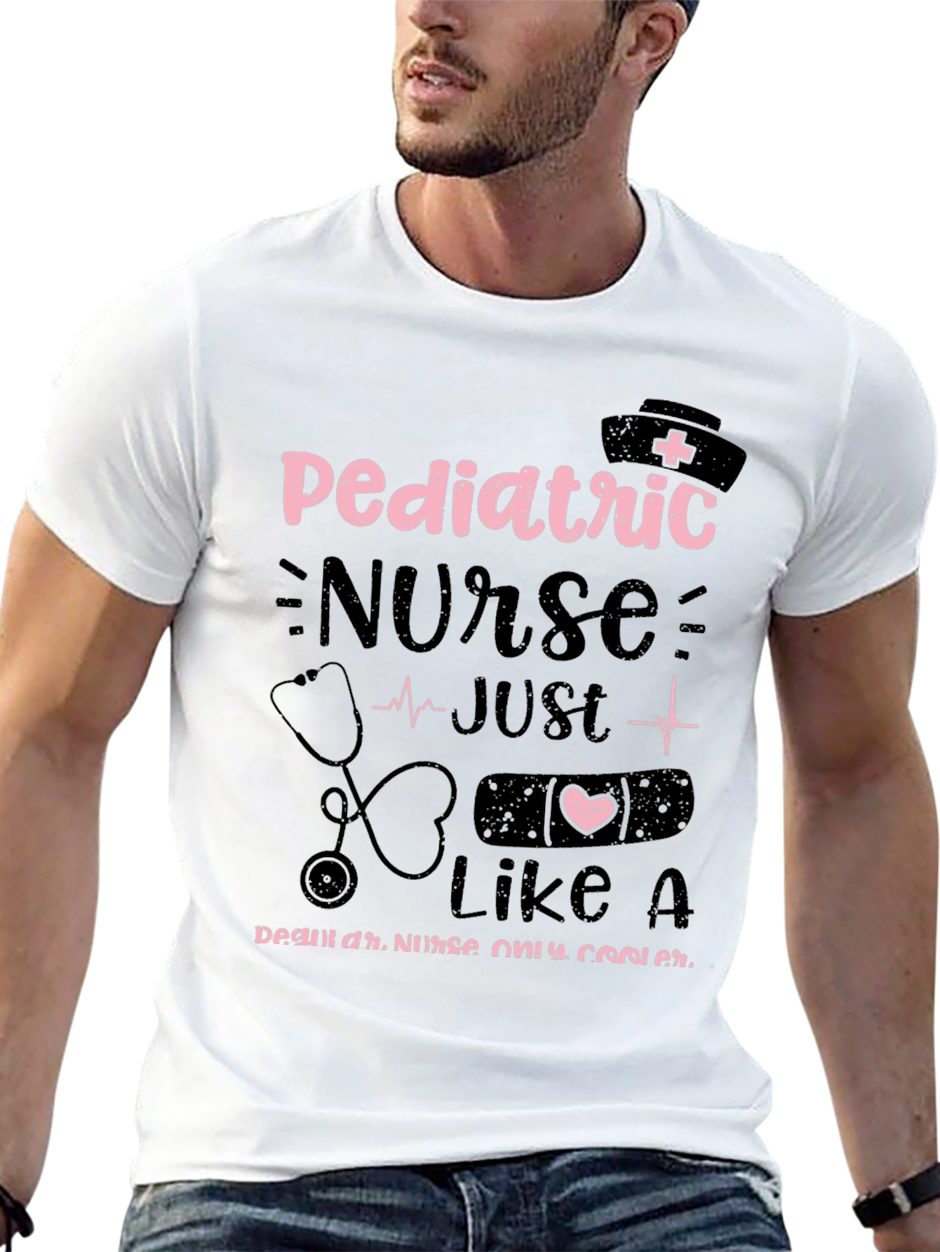 Black Pediatric Nurse T-Shirt - Cool Nurse Style view 13