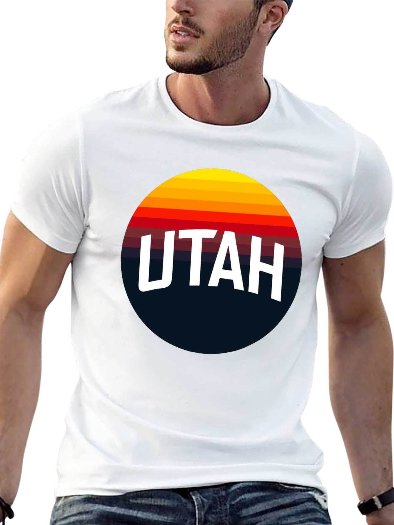 Black Retro Utah Graphic Tee - Classic Design T-Shirt view 13