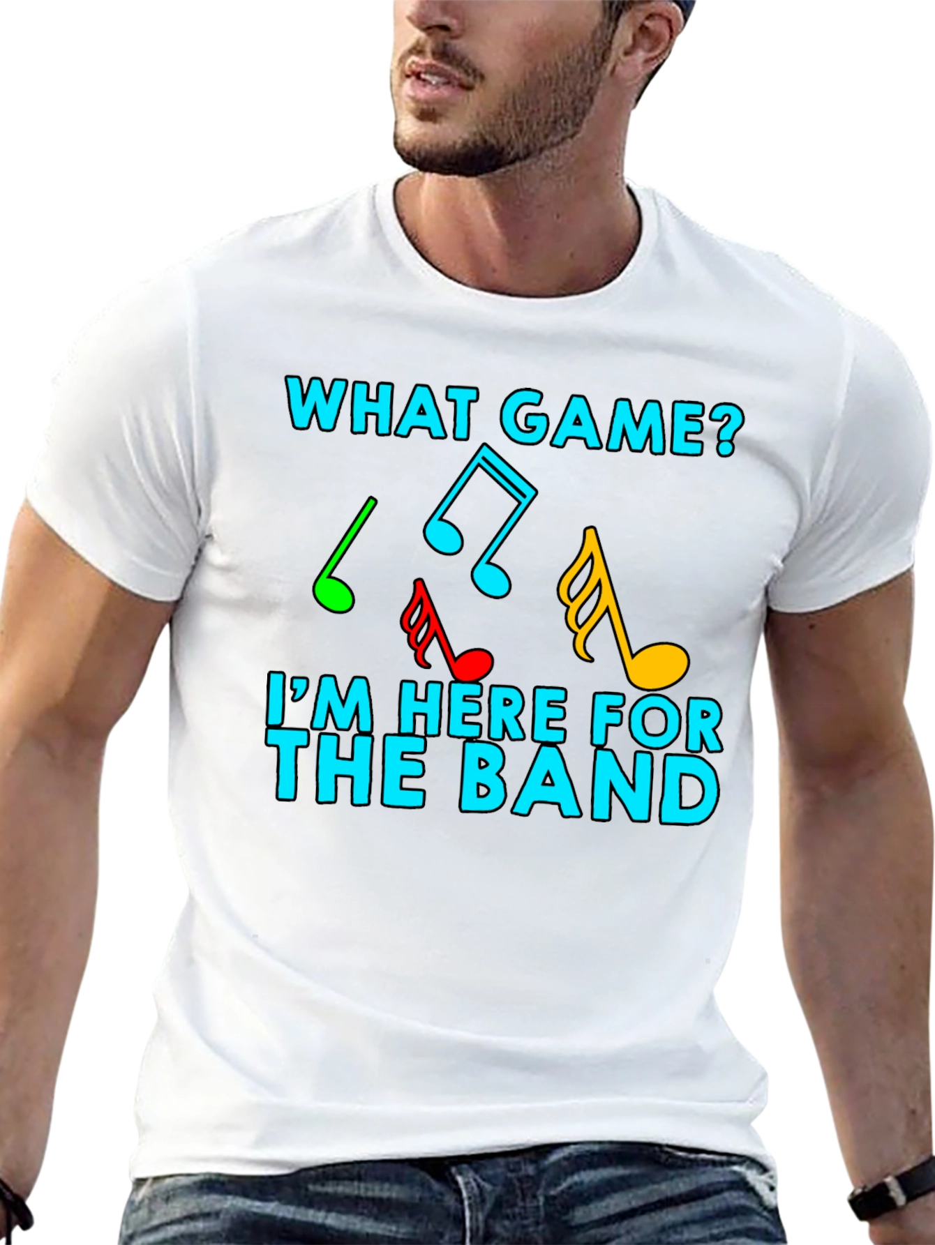 What Game? I'm Here For The Band Music Notes T-Shirt - 13