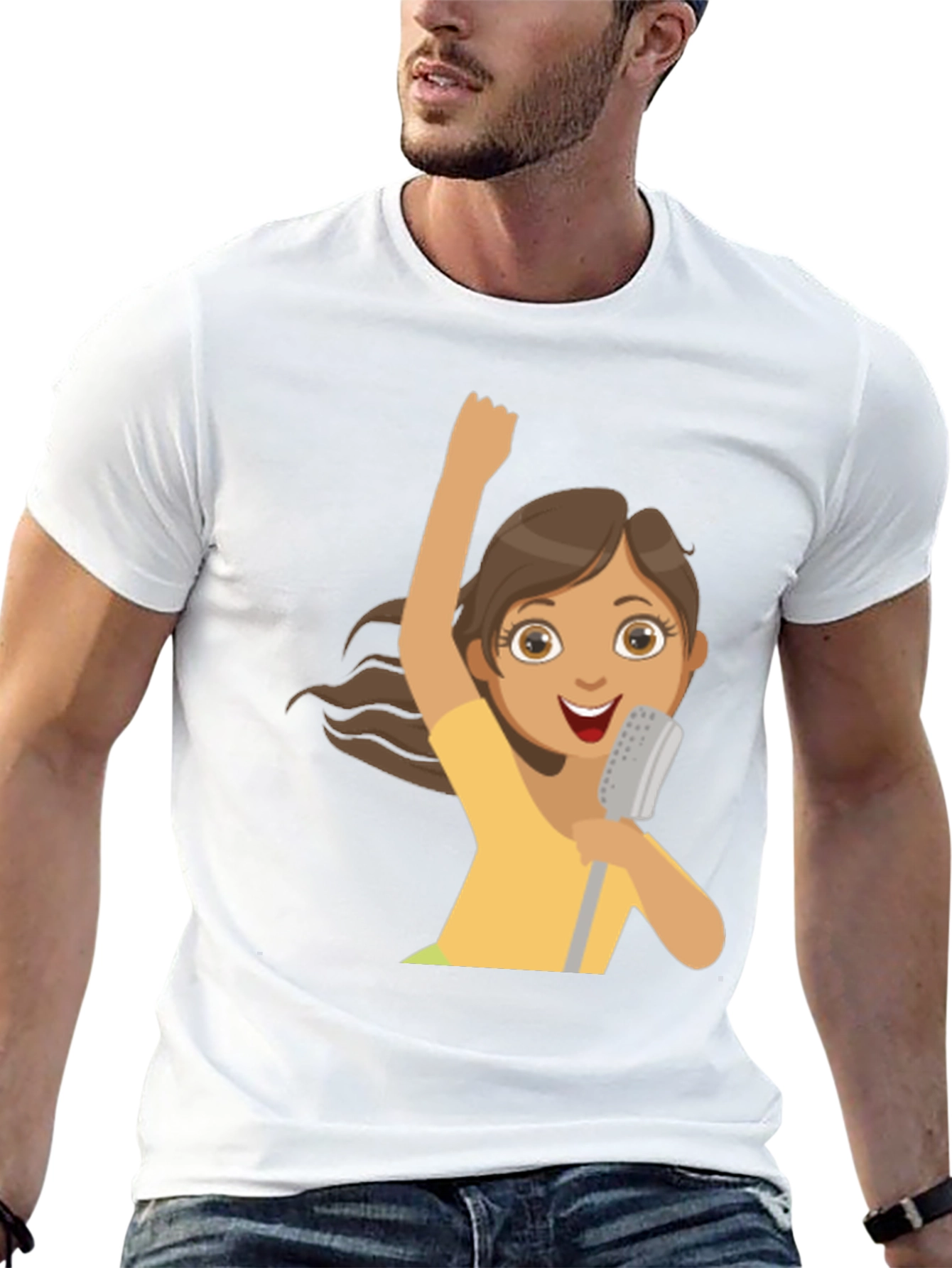 Black Singing Girl Graphic Tee - Fun and Stylish! view 13