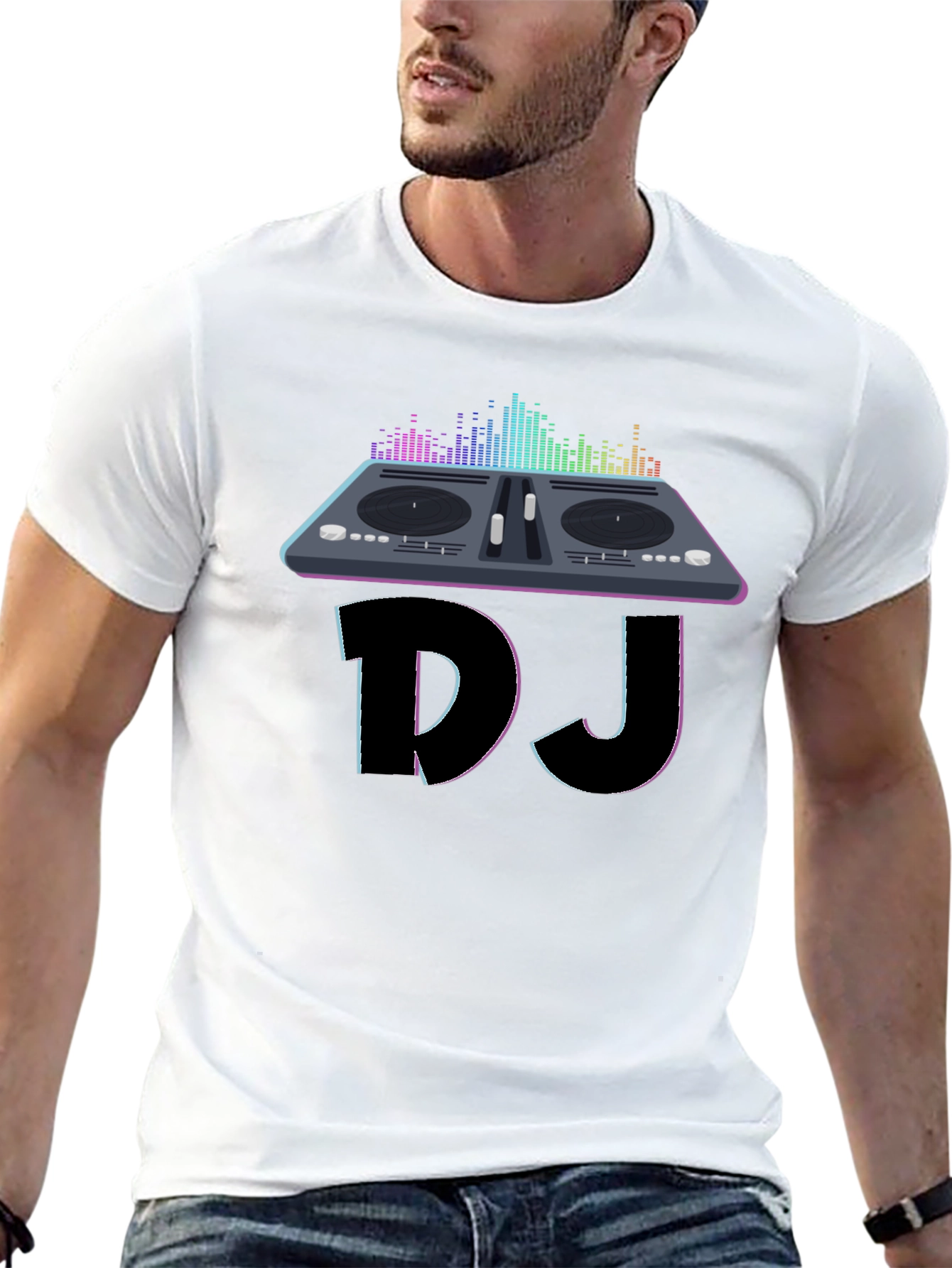 Black DJ Turntable Graphic Tee - Music Lover T-Shirt view 13