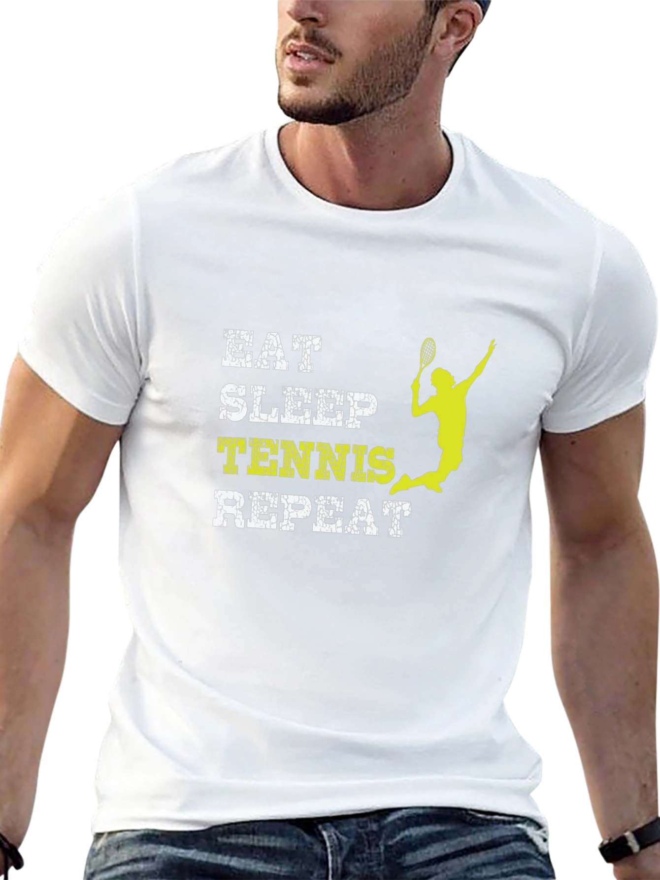 Eat Sleep Tennis Repeat Black T-Shirt - 13