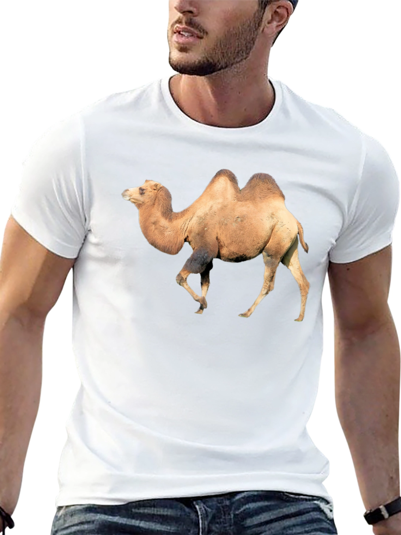 Black Camel Graphic Tee - Unique Animal Print T-Shirt view 13