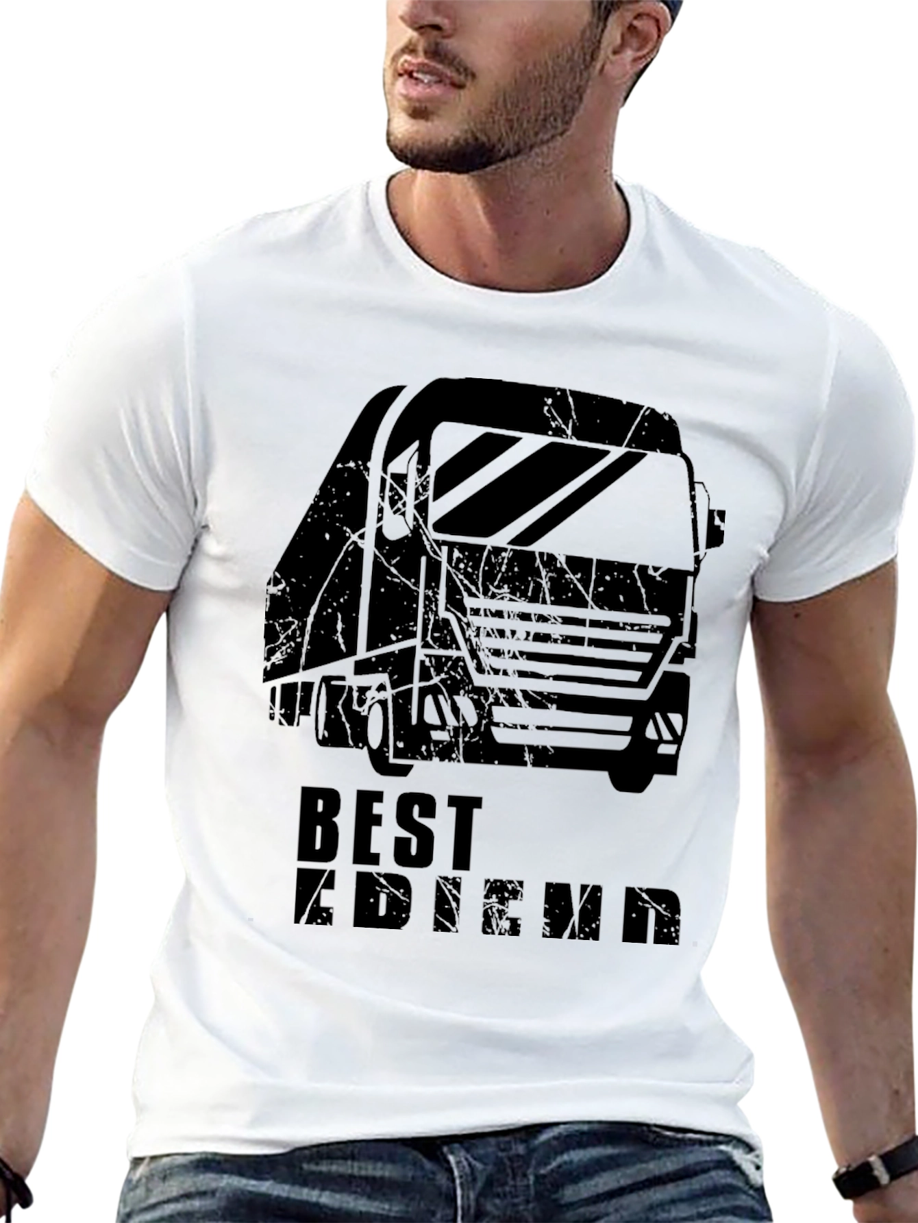 Black Truck Driver "Best Friend" Graphic Tee - Black view 13