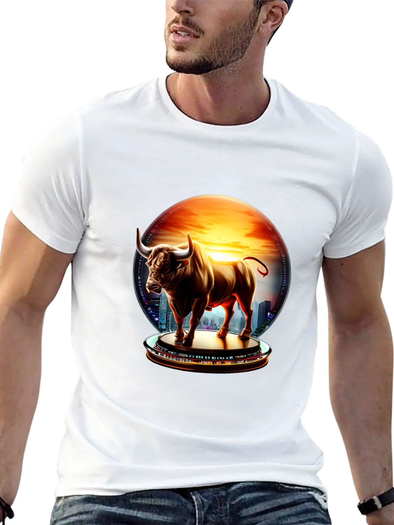 Black Bull Cityscape Graphic Tee view 13