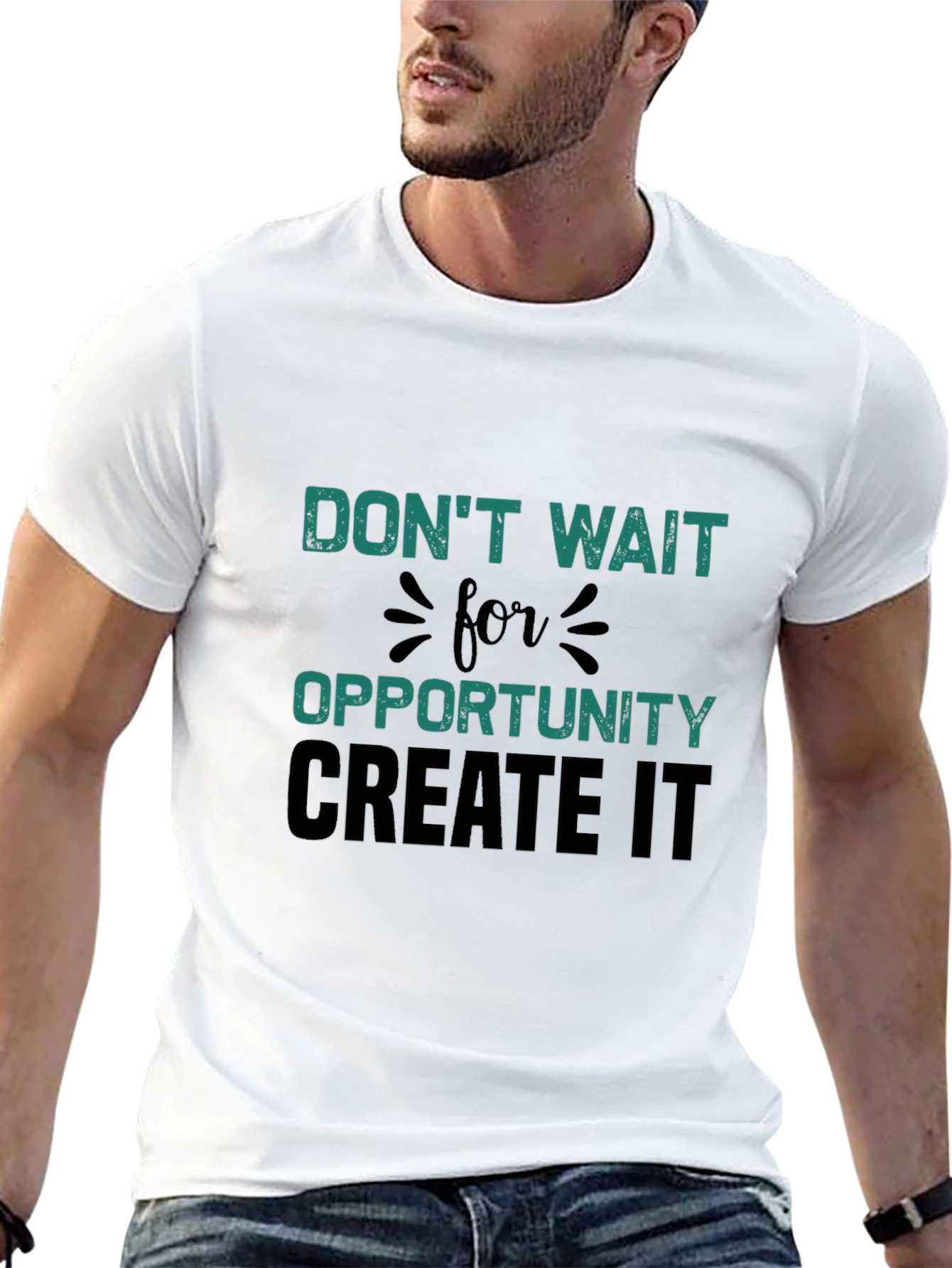 Black Don't Wait For Opportunity T-Shirt view 13