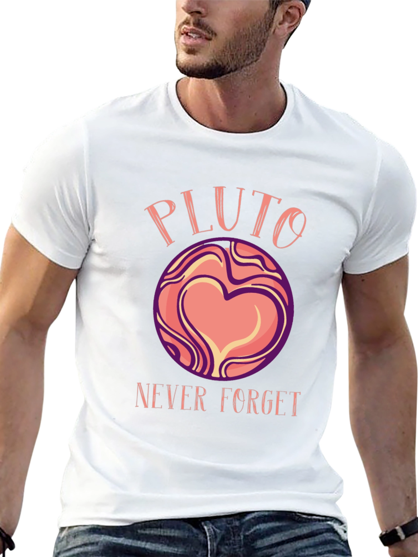 Black Pluto Never Forget Graphic T-Shirt view 13