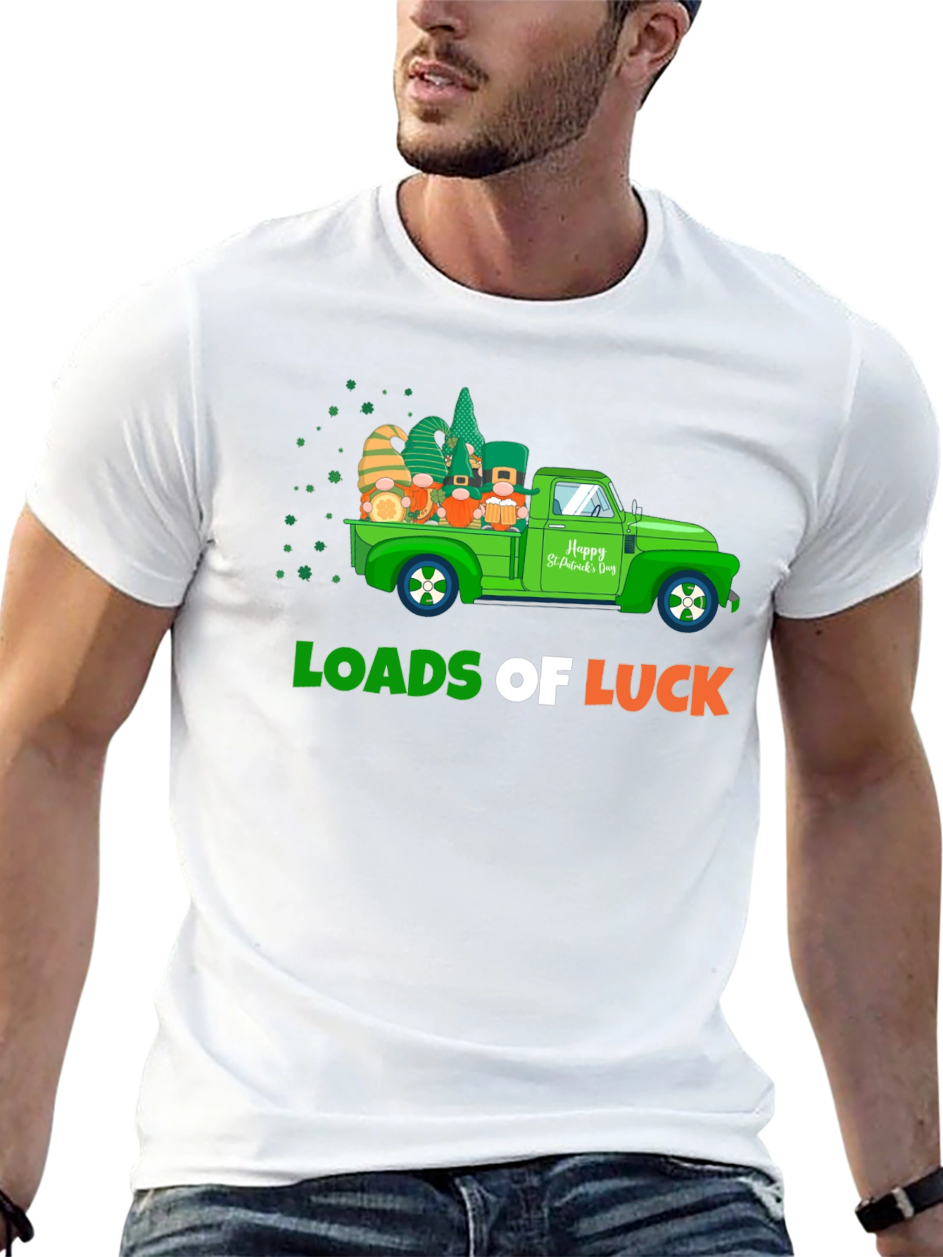 Black Loads of Luck St. Patrick's Day Truck T-Shirt view 13