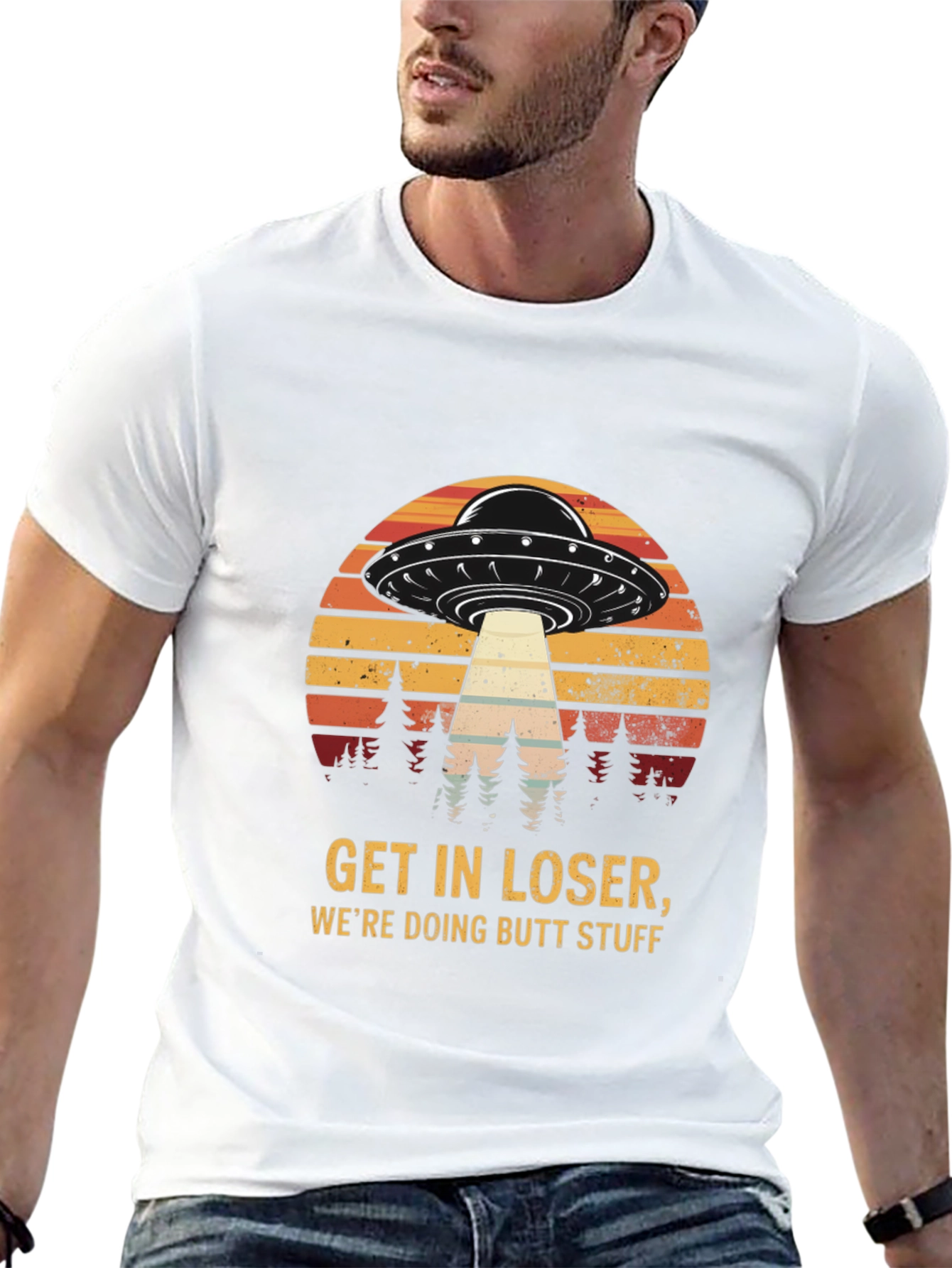 Black Get in Loser UFO T-Shirt view 13