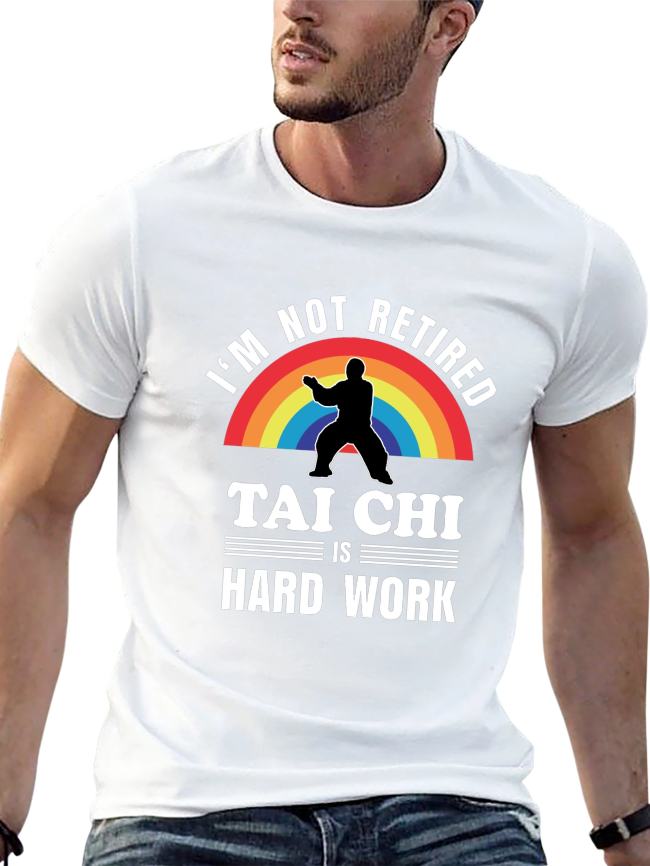 Black I'm Not Retired Tai Chi is Hard Work T-Shirt view 13