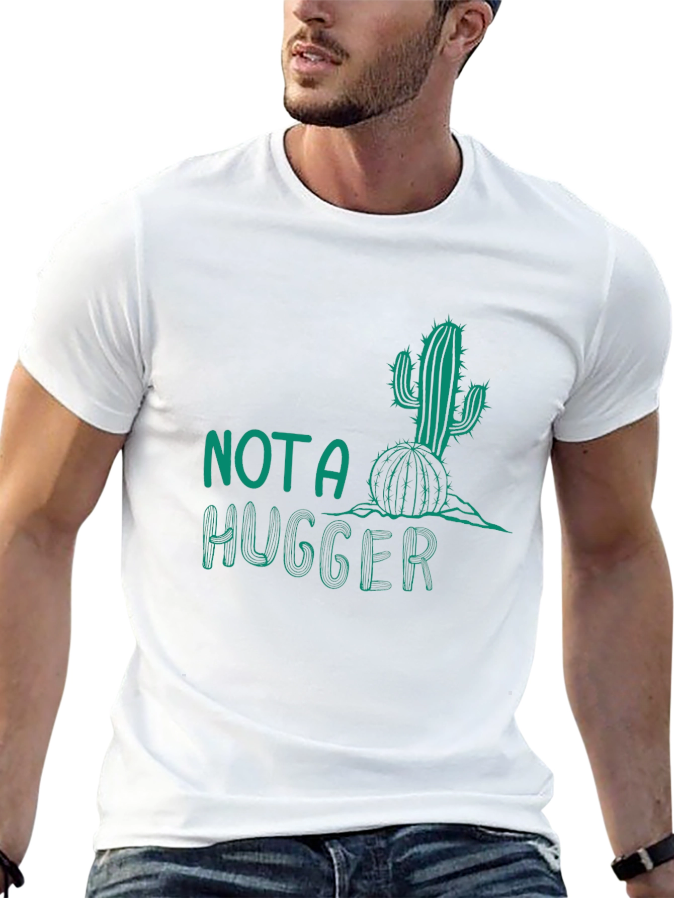 Black Not A Hugger Cactus Graphic Tee - Black view 13