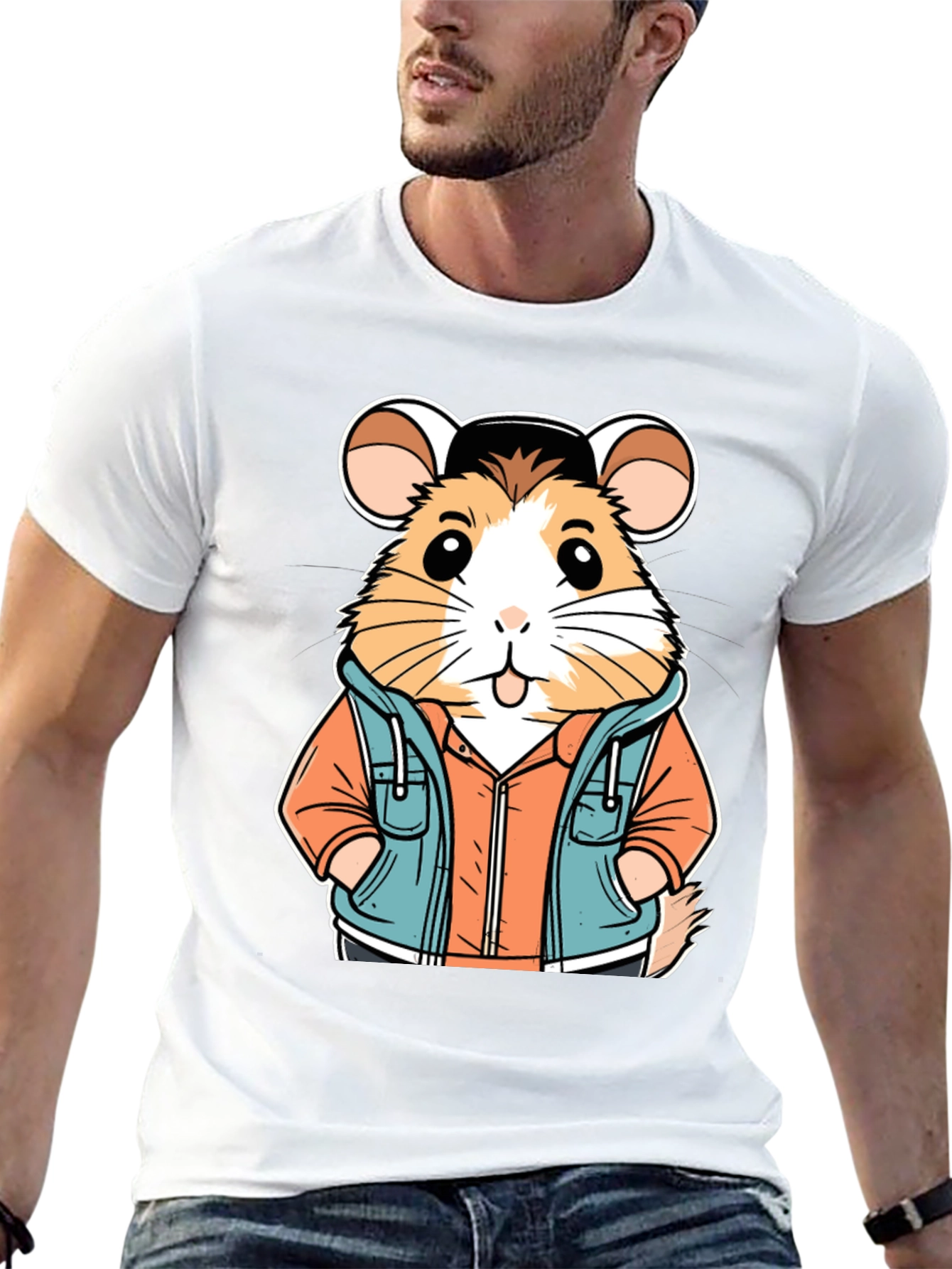 Hamster in Hoodie T-Shirt: Cool Cartoon Design - 13