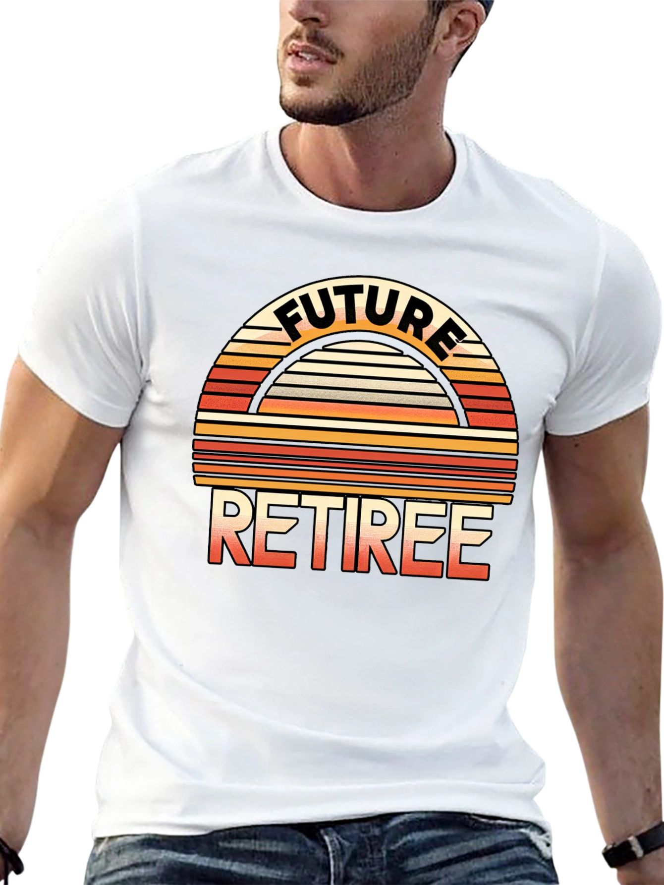 Black Future Retiree Graphic T-Shirt - Retro Style view 13