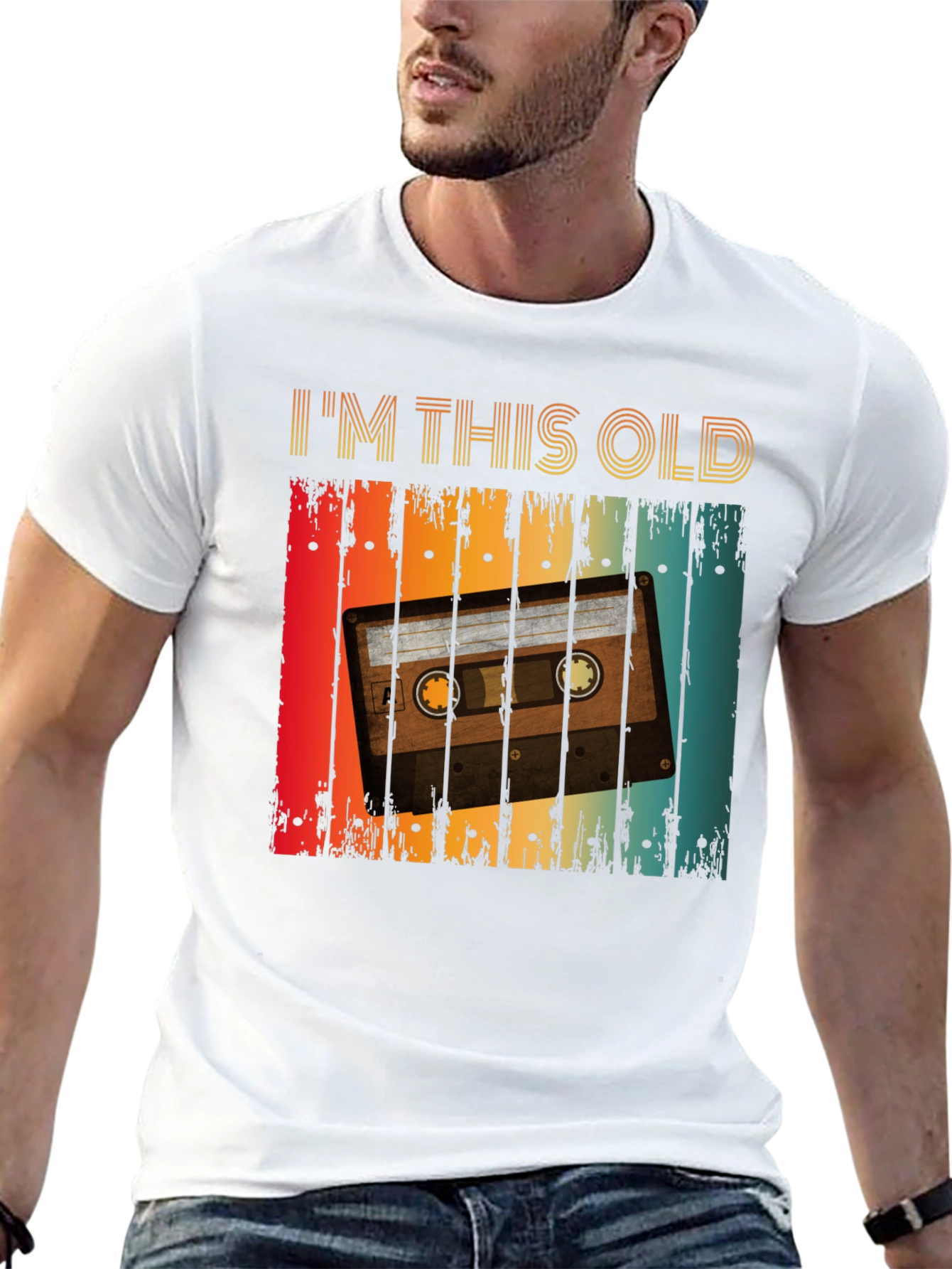 Black Retro Cassette Tape T-Shirt - I'm This Old view 13