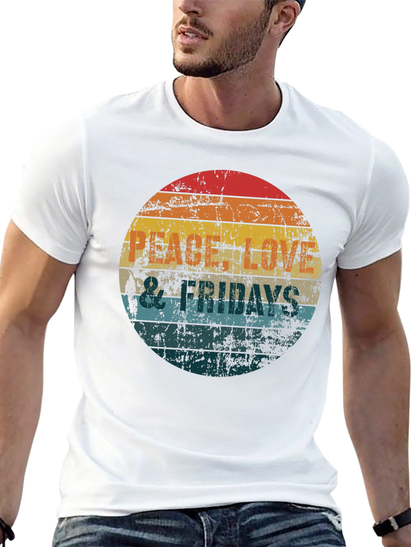 Black Peace Love & Fridays T-Shirt - Retro Vibe view 13