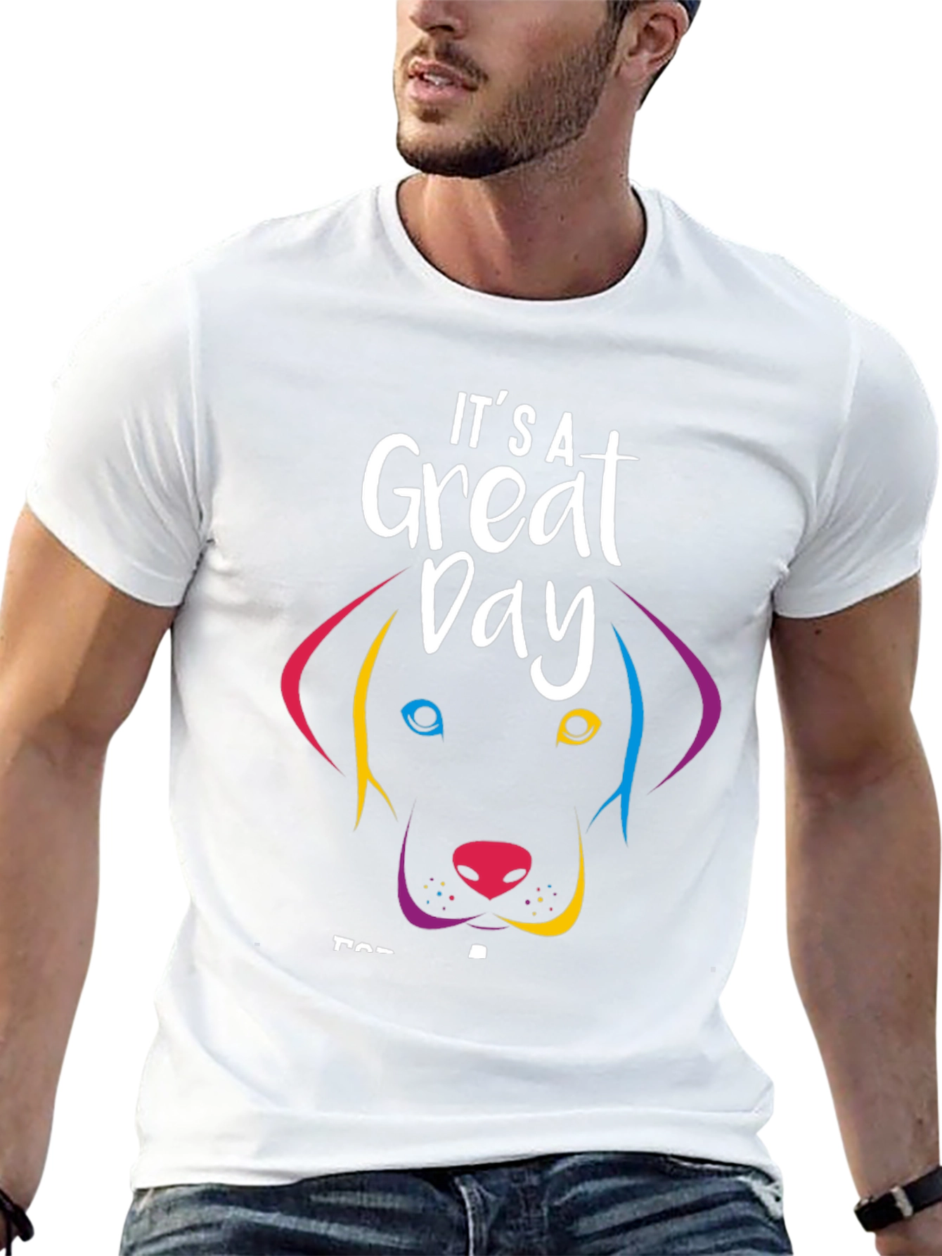 Black It's A Great Day Dog Graphic T-Shirt view 13