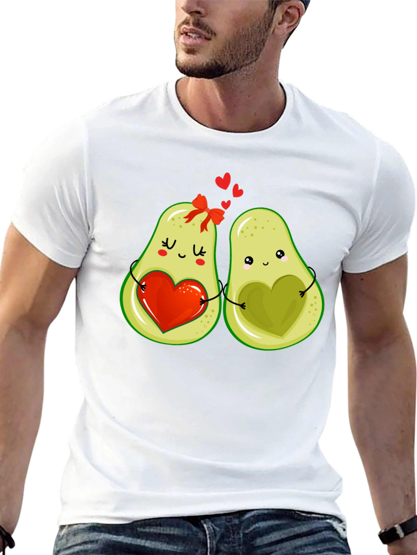 Black Avocado Love T-Shirt - Cute Couple Graphic Tee view 13