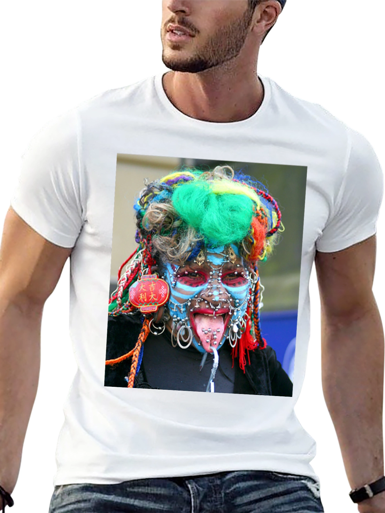 Black Unique Body Art Graphic Tee view 13