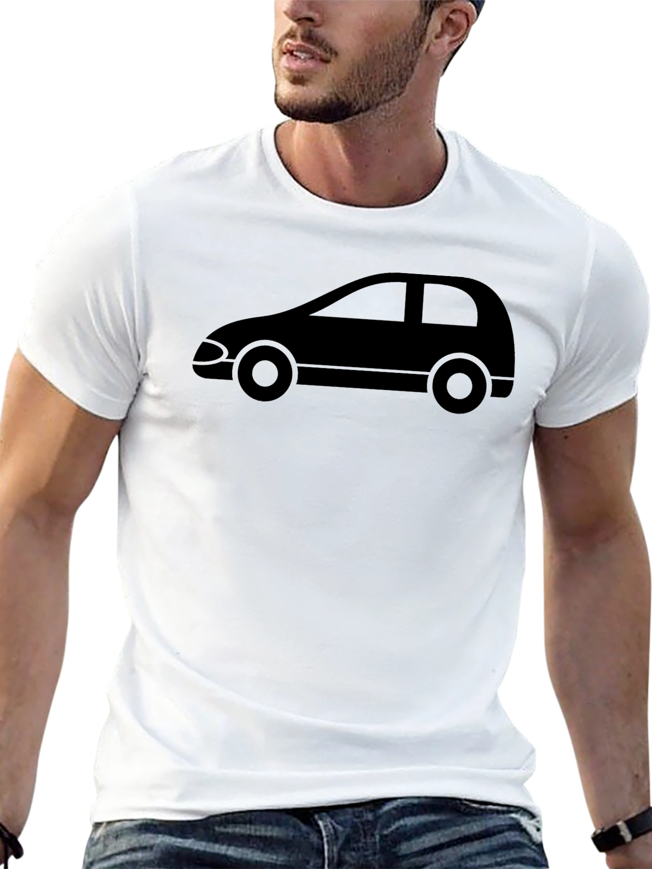 Black Car Silhouette Black T-Shirt view 13