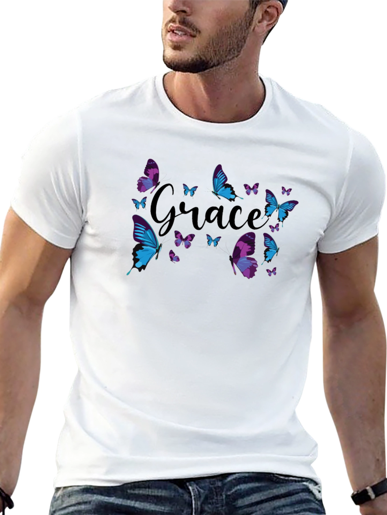Black Grace Butterfly Graphic Black T-Shirt view 13