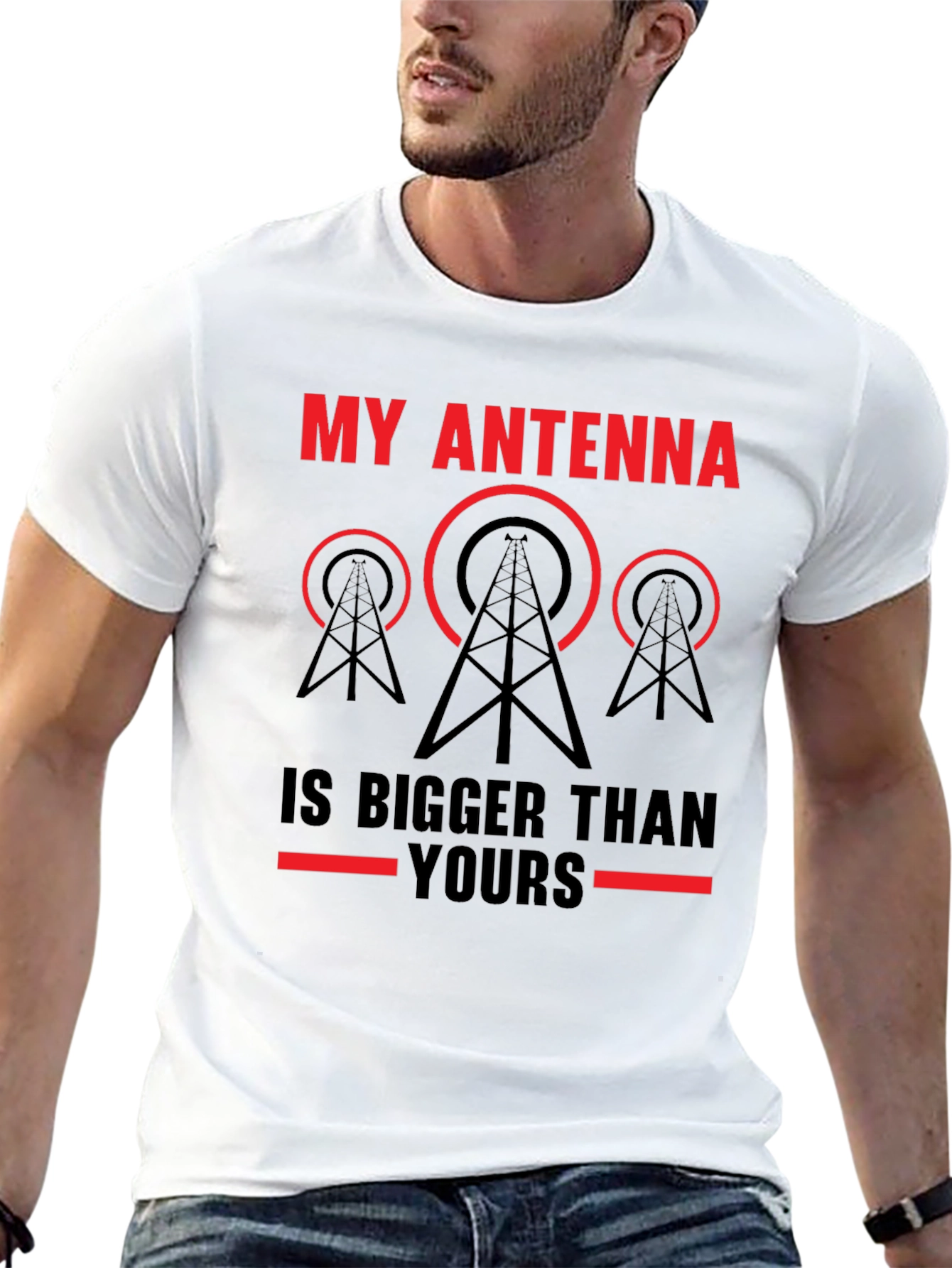Black My Antenna is Bigger Than Yours T-Shirt - Ham Radio Operator Gift view 13